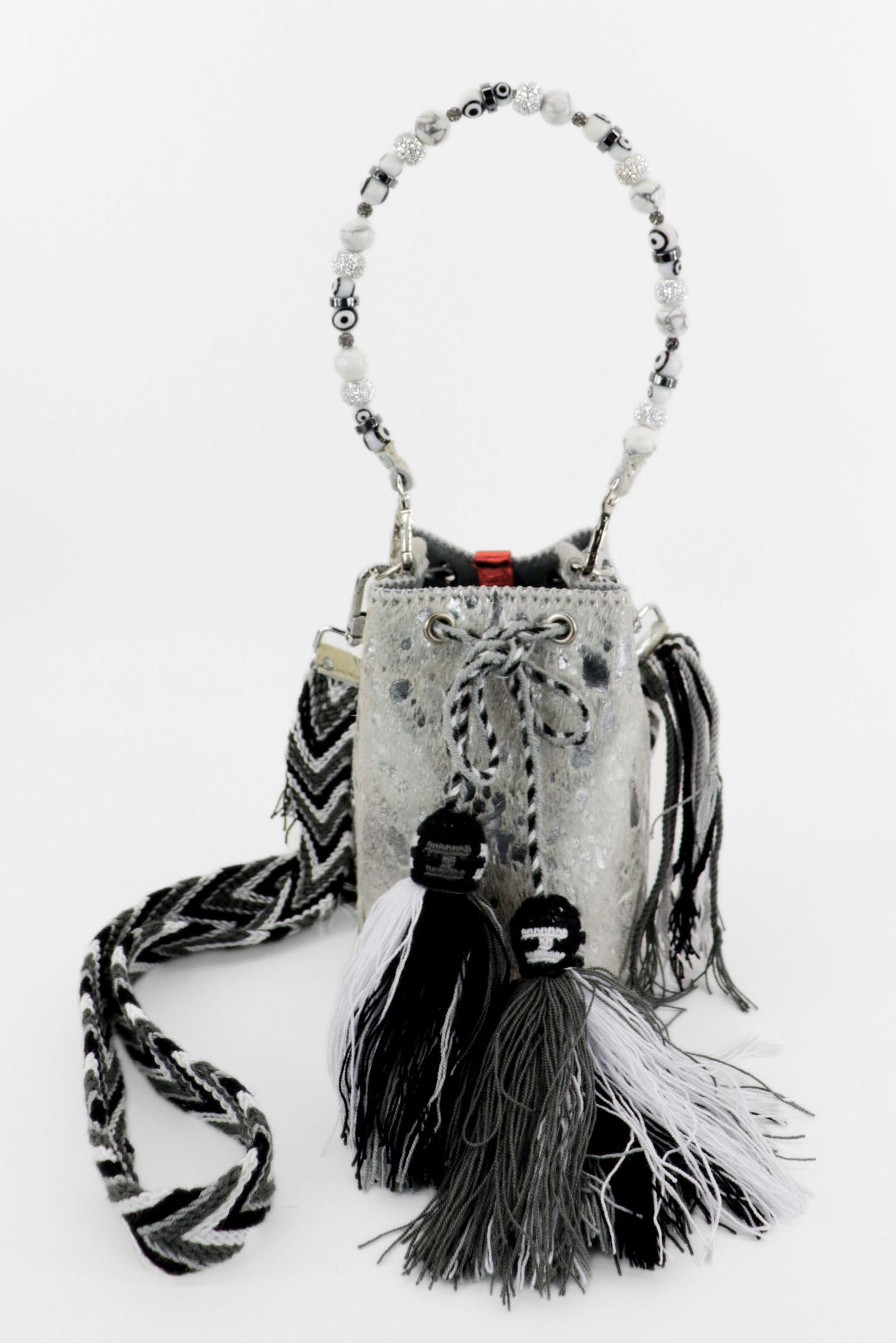 APÜNÜ BUCKET BAG X-SMALL FURRY / SILVER - GRAY #350011