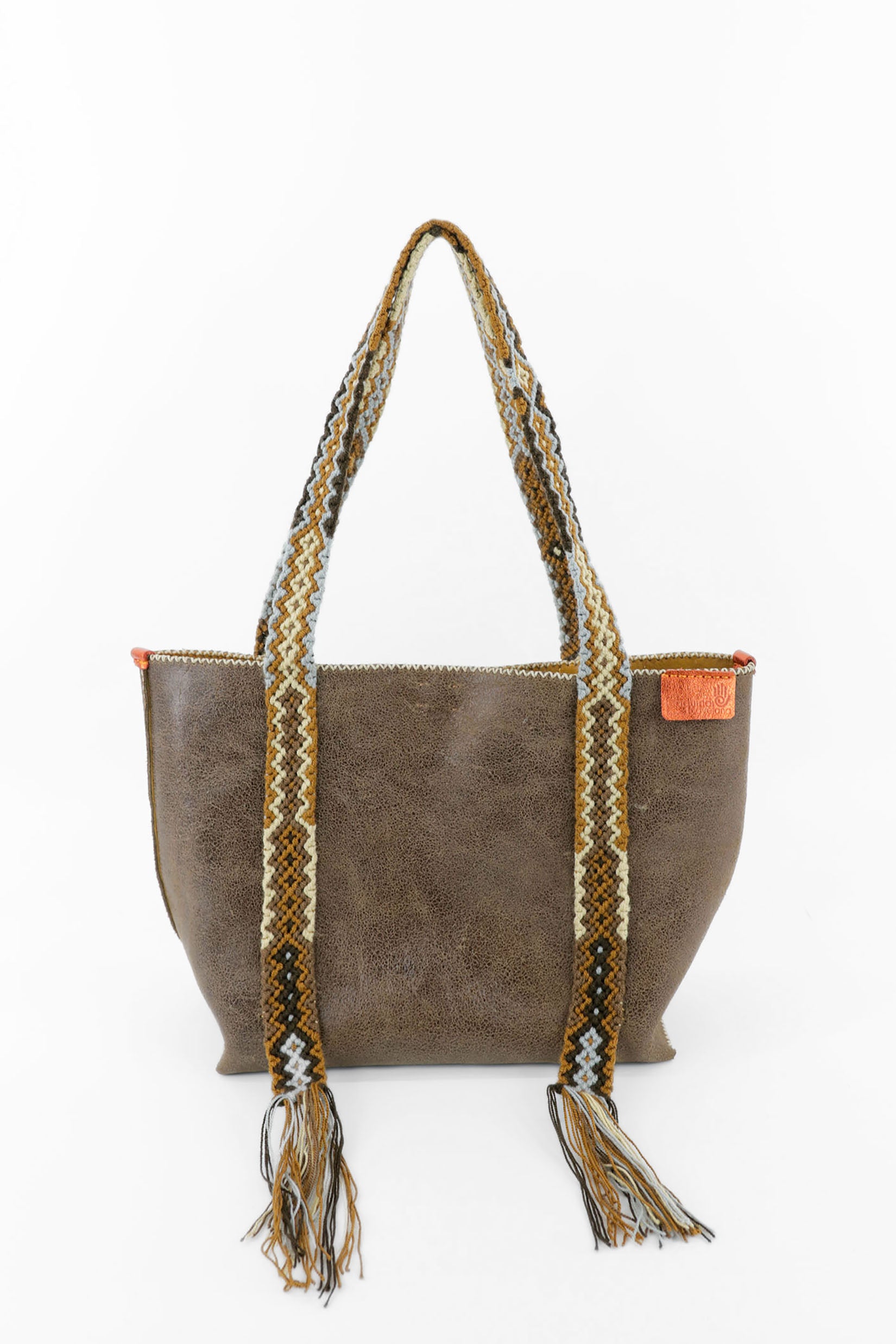 PIAMA TOTE BAG MEDIUM / BROWN -  MUSTARD #180008