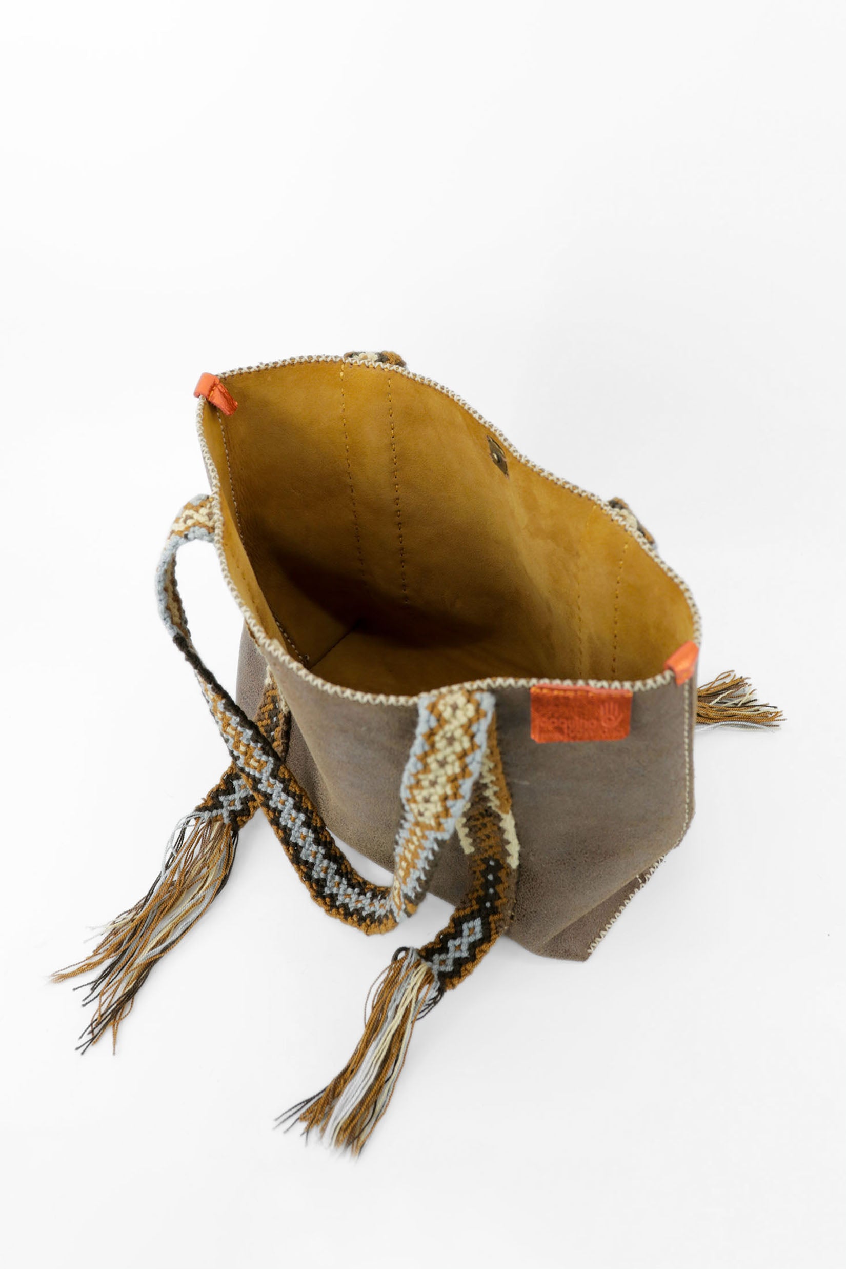 PIAMA TOTE BAG MEDIUM / BROWN -  MUSTARD #180008