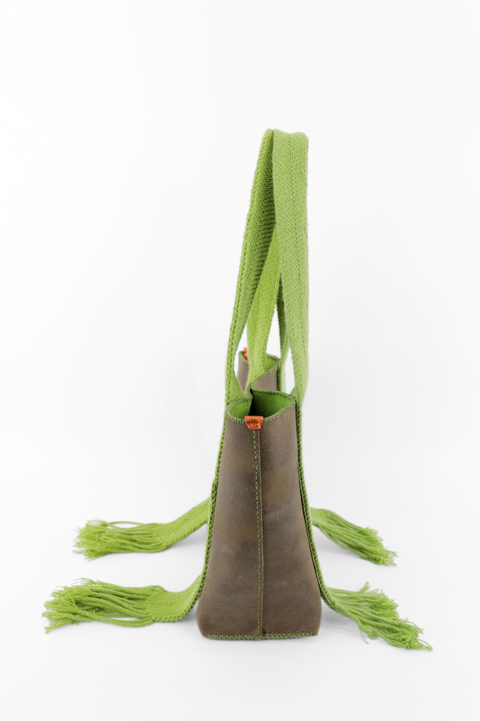 PIAMA TOTE BAG MEDIUM / BRW -  APPLE GREEN #180013