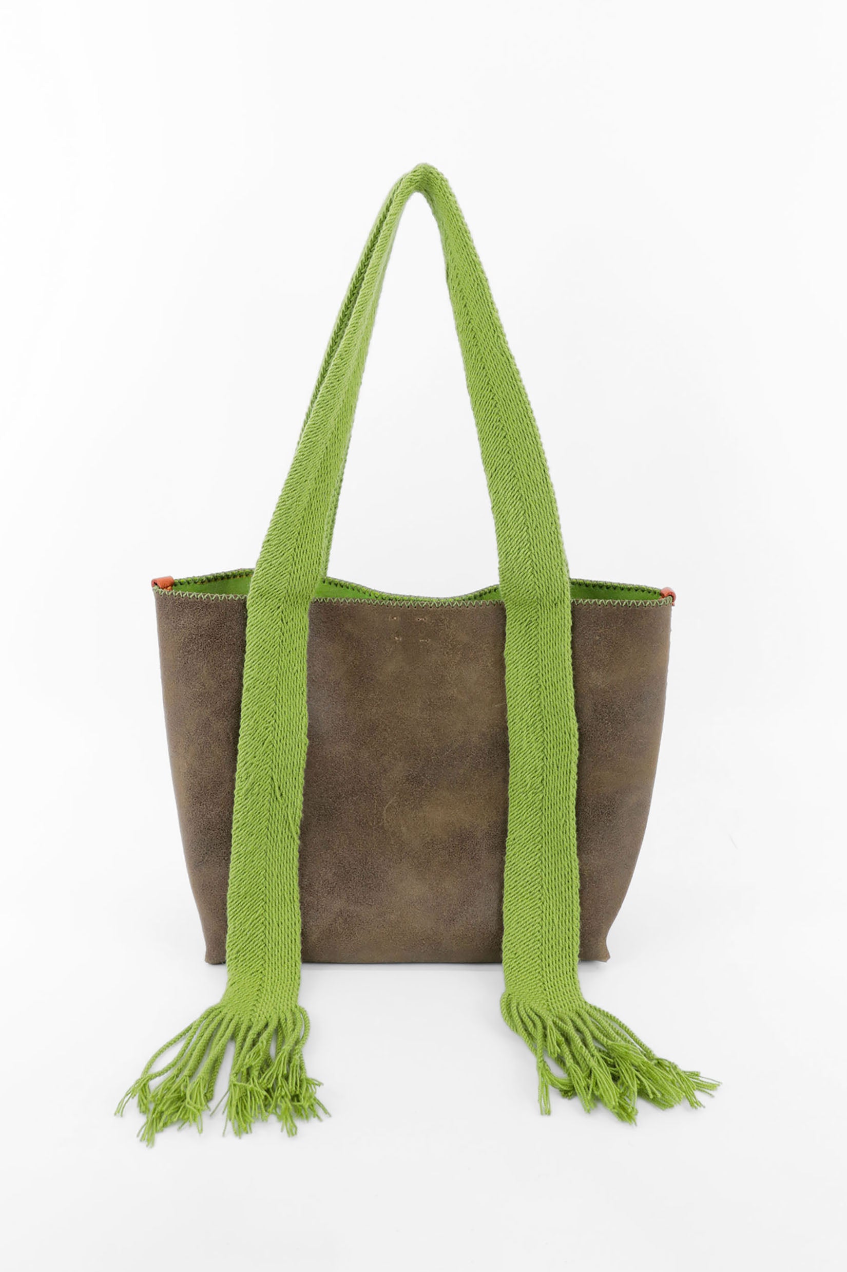 PIAMA TOTE BAG MEDIUM / BRW -  APPLE GREEN #180013