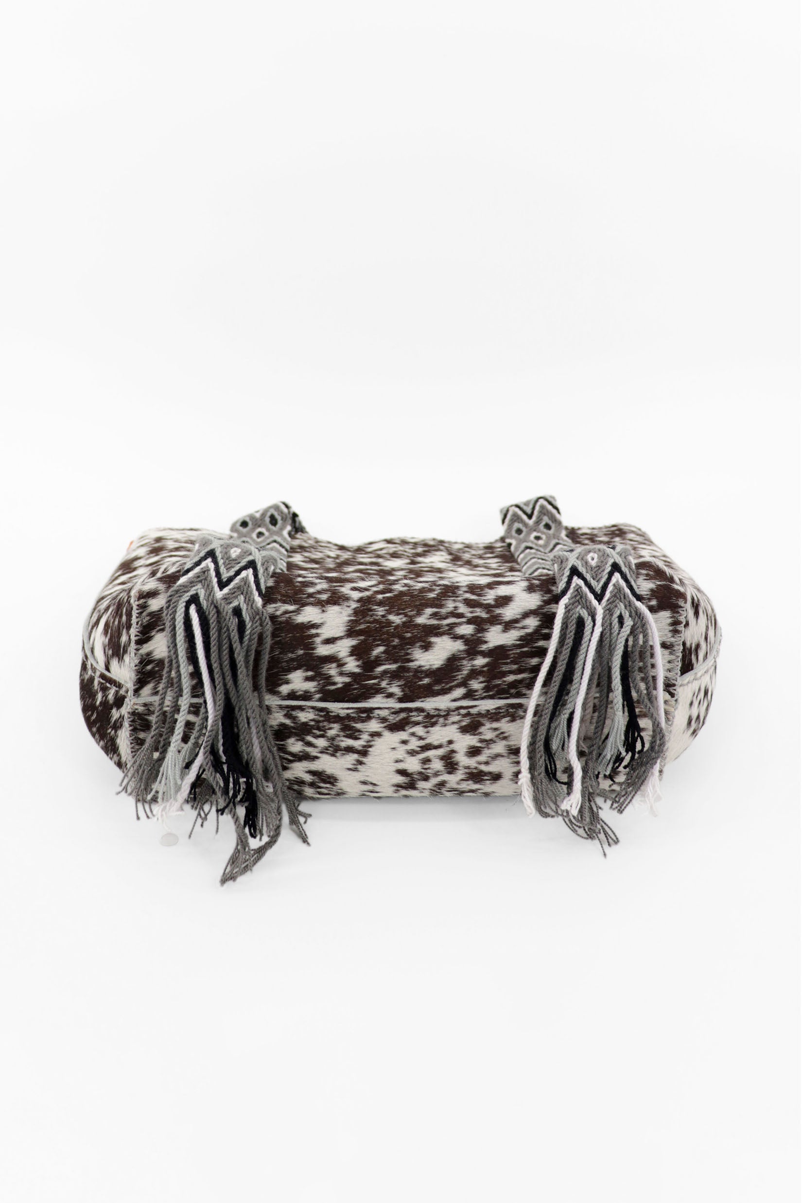 PIAMA TOTE BAG MEDIUM FURRY / WH&BLK - LIGHT GRAY #190008