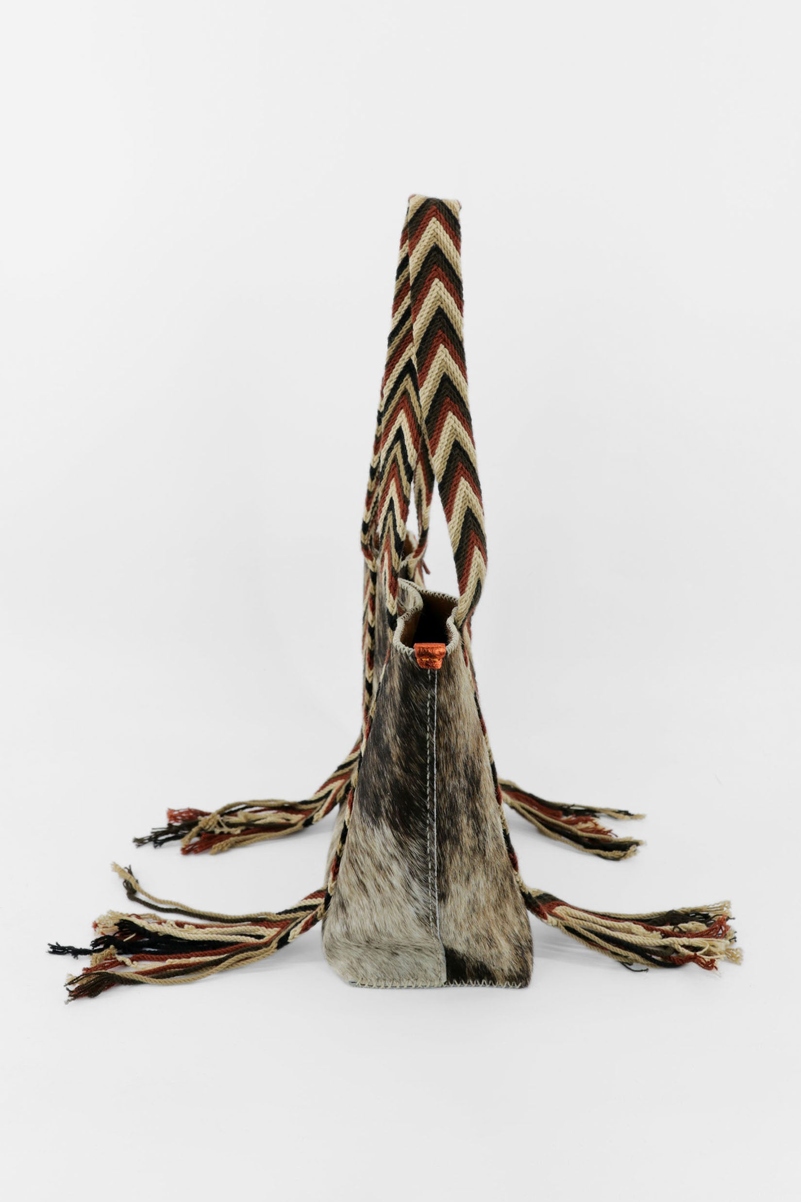 PIAMA TOTE BAG MEDIUM FURRY / TAUP&WHI - DRK COL BRW #190005