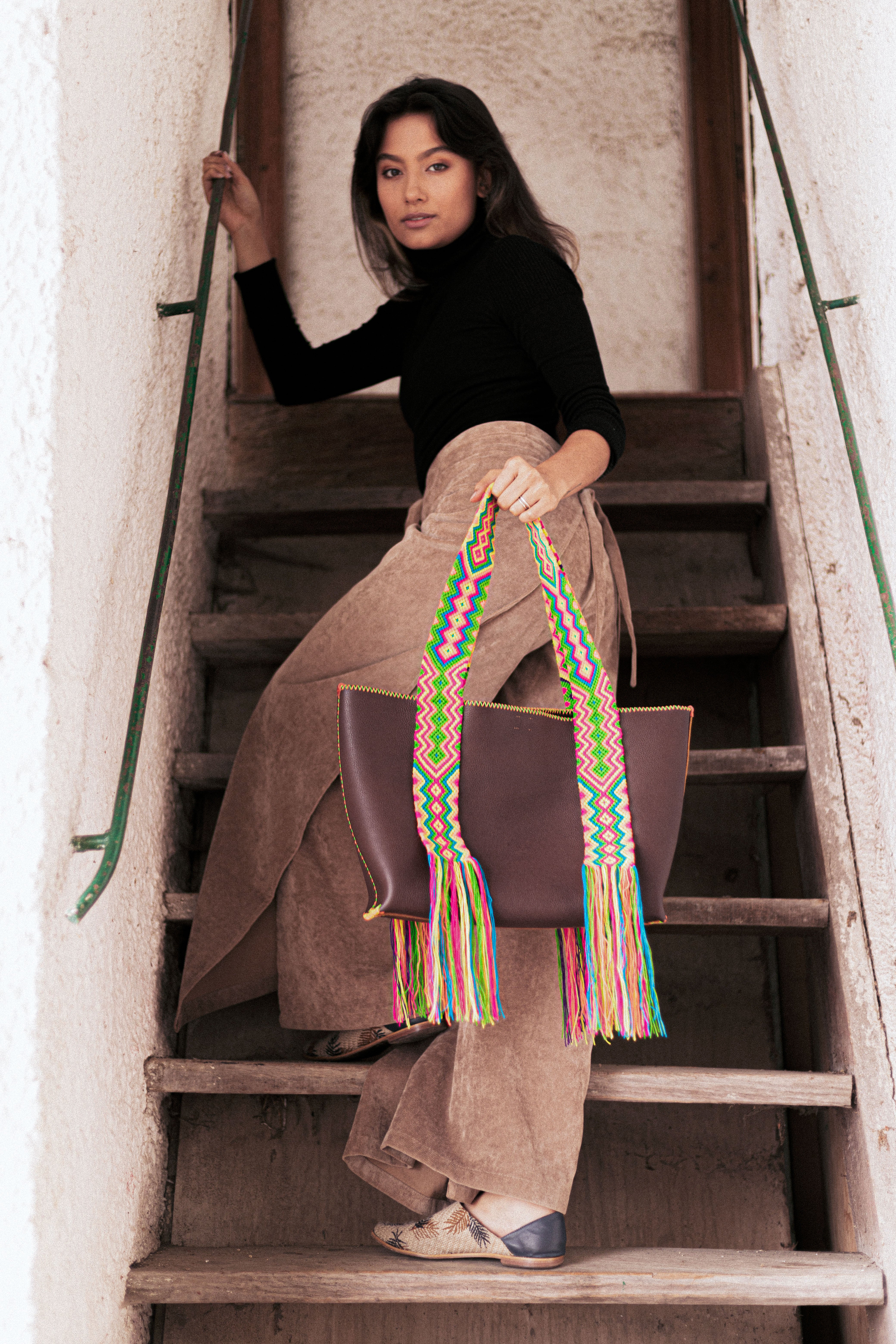 PIAMA TOTE BAG LARGE / DARK BRW - DRK BRW #160003