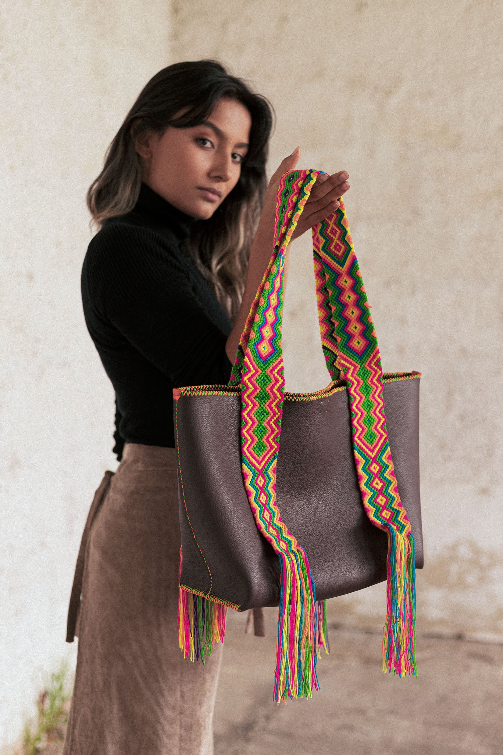 PIAMA TOTE BAG LARGE / DARK BRW - DRK BRW #160003