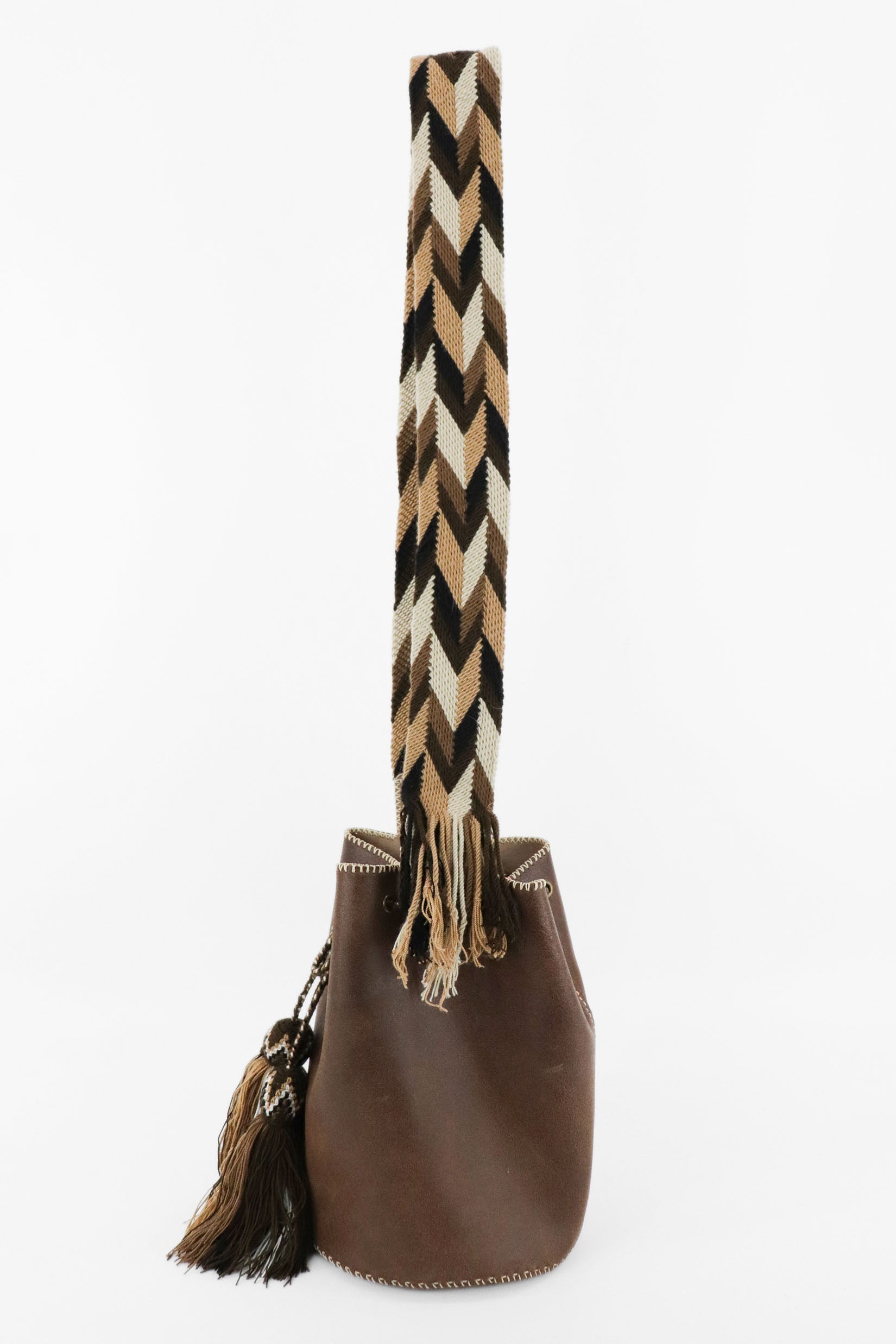 APÜNÜ BUCKET BAG LARGE / BRW - MED BEIGE #110001