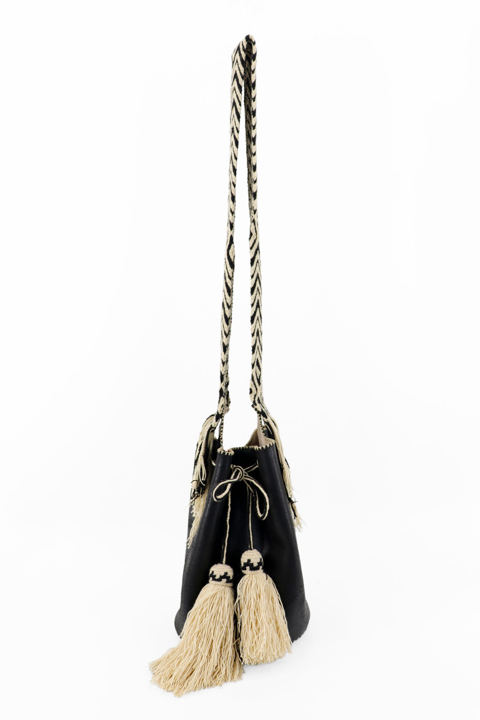 APÜNÜ BUCKET BAG LARGE / BLACK - BEIGE #110039