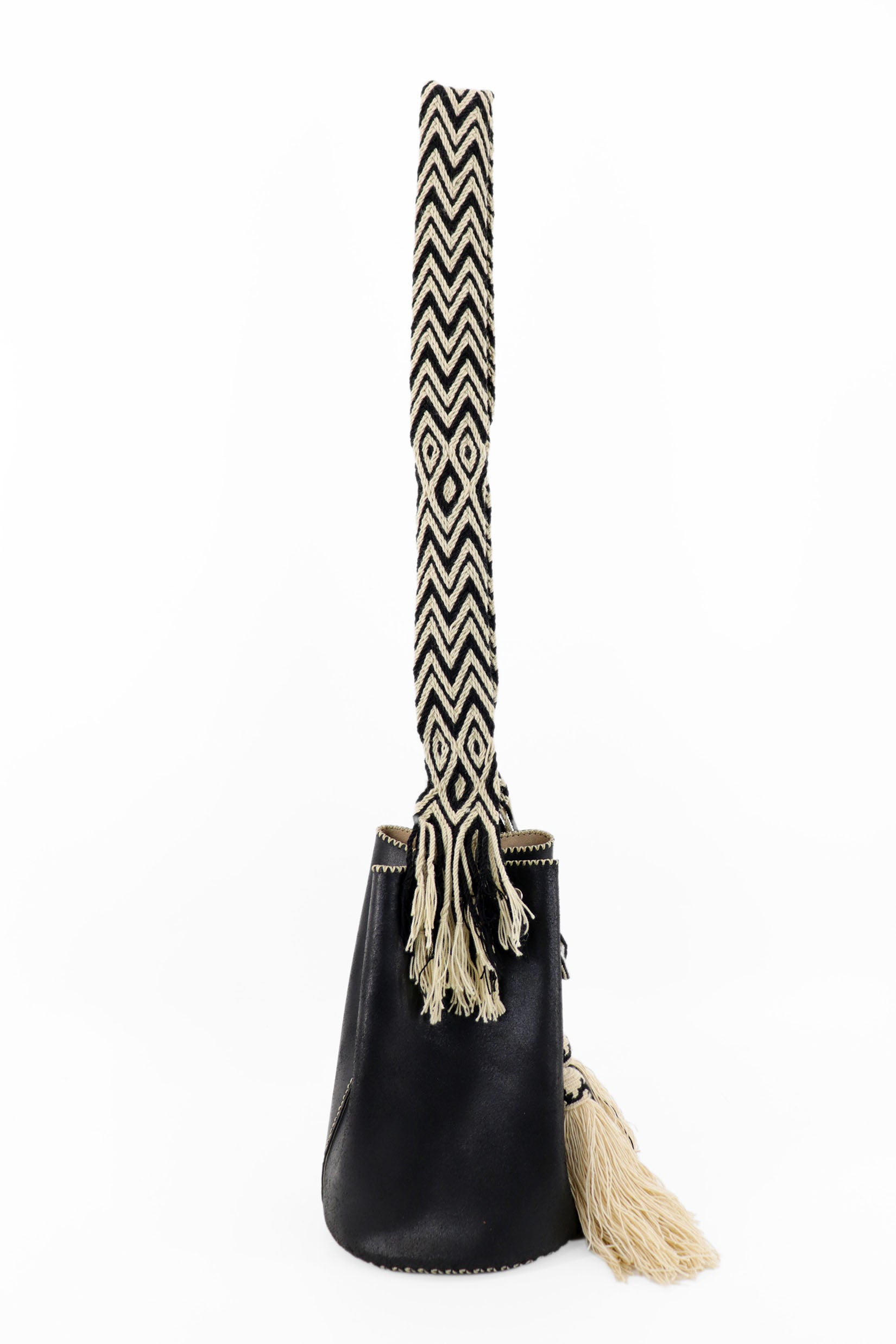 APÜNÜ BUCKET BAG LARGE / BLACK - BEIGE #110039