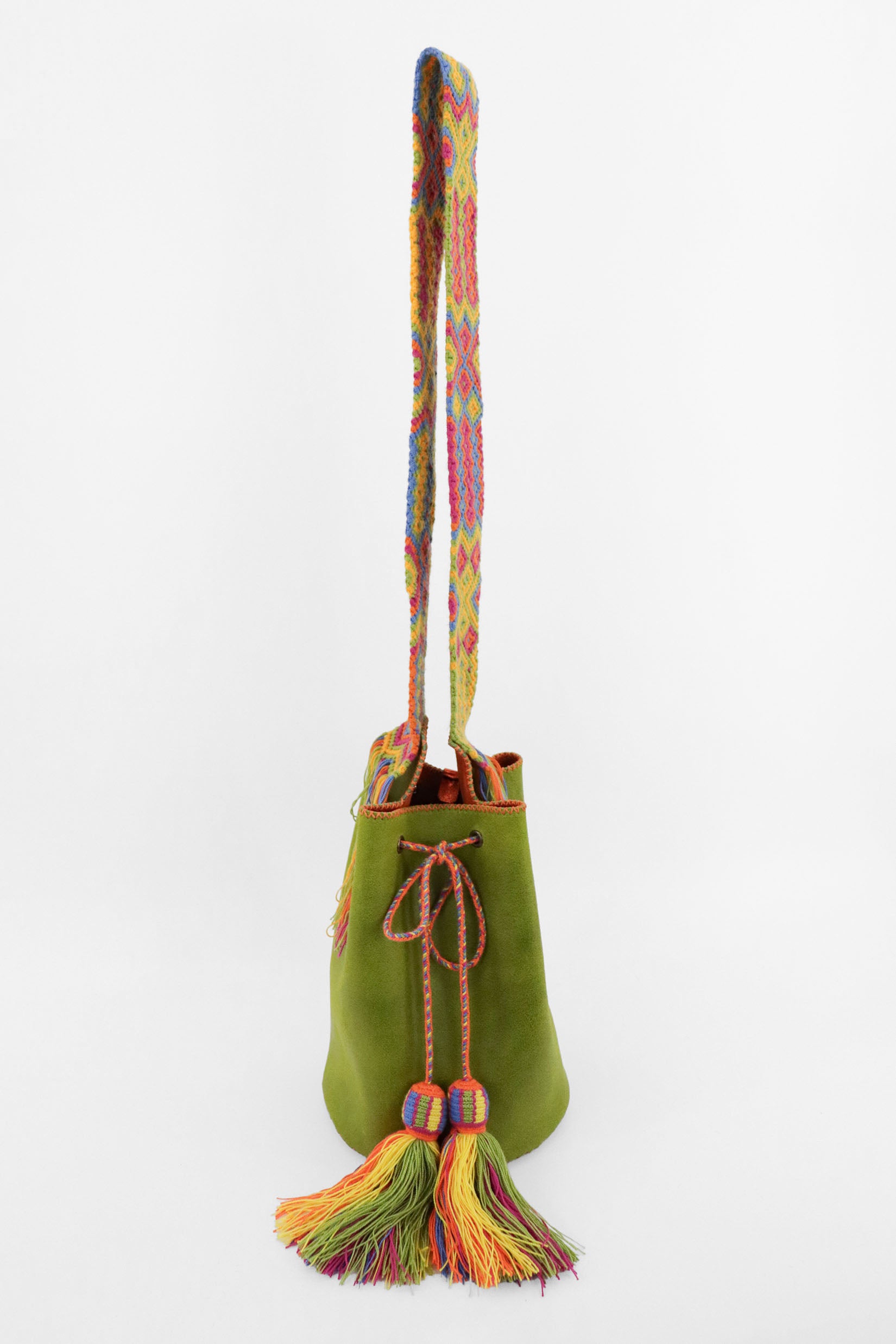 APÜNÜ BUCKET BAG LARGE / LIME GREEN - ORANGE #110014