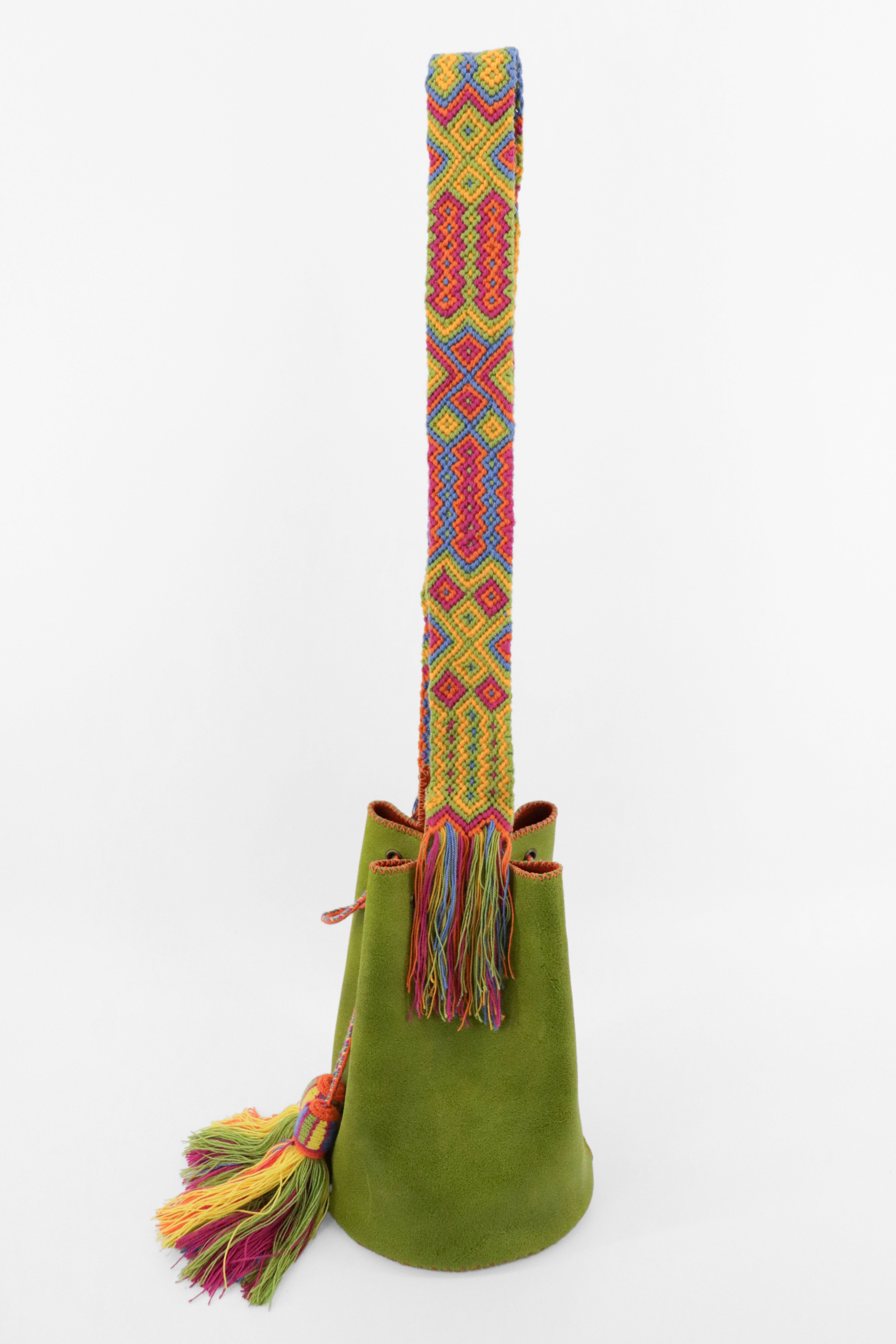 APÜNÜ BUCKET BAG LARGE / LIME GREEN - ORANGE #110014