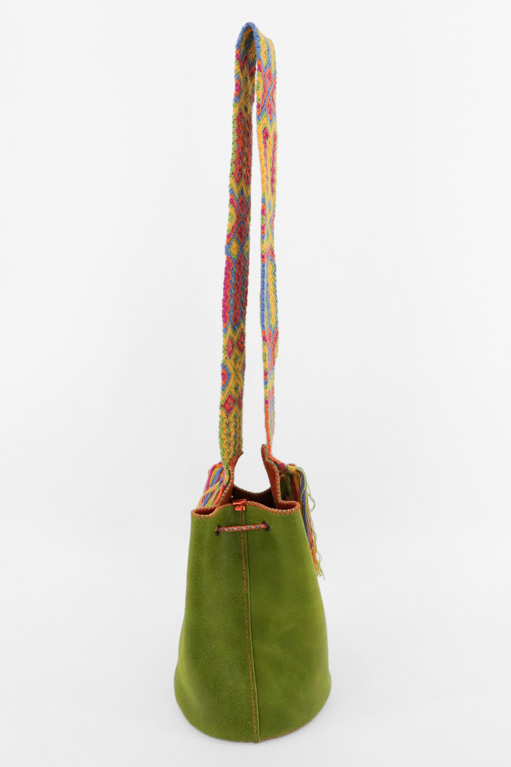 APÜNÜ BUCKET BAG LARGE / LIME GREEN - ORANGE #110014