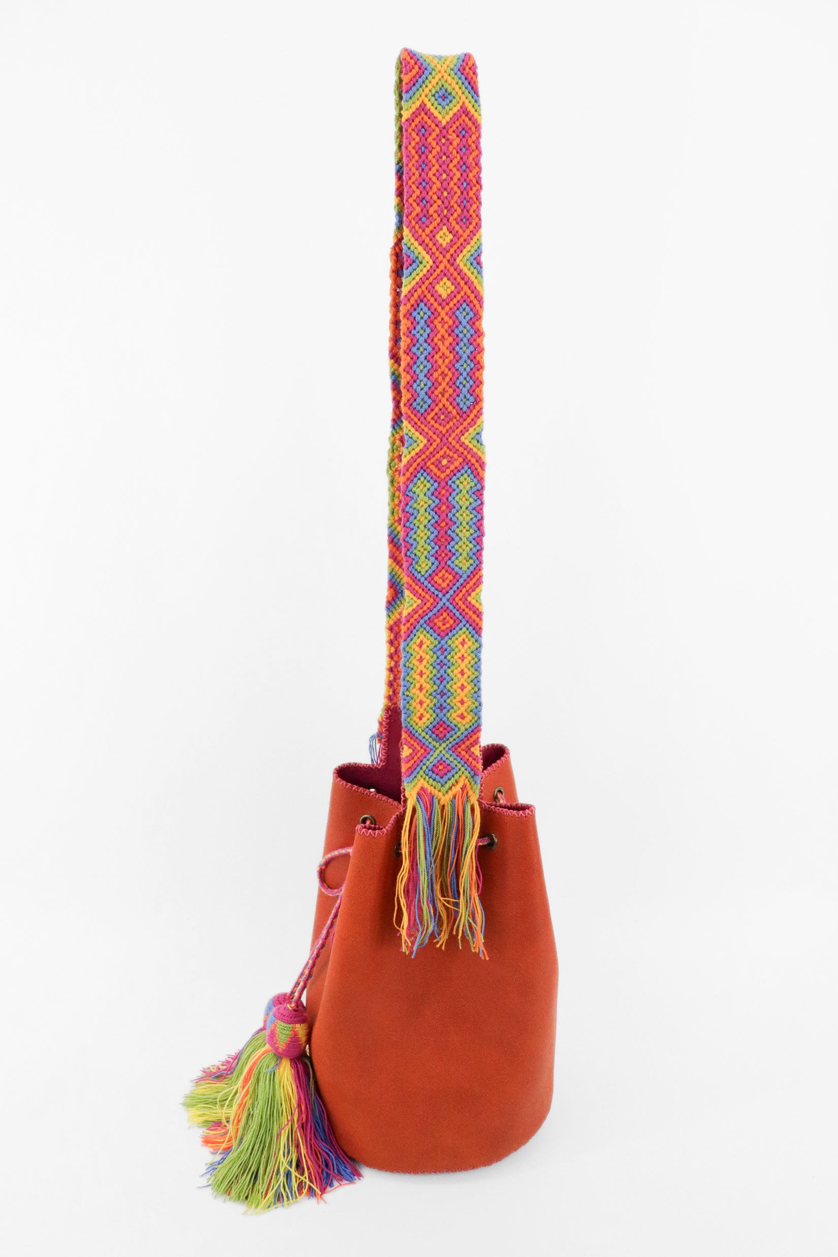 APÜNÜ BUCKET BAG LARGE / ORANGE - FUCHSIA #110013
