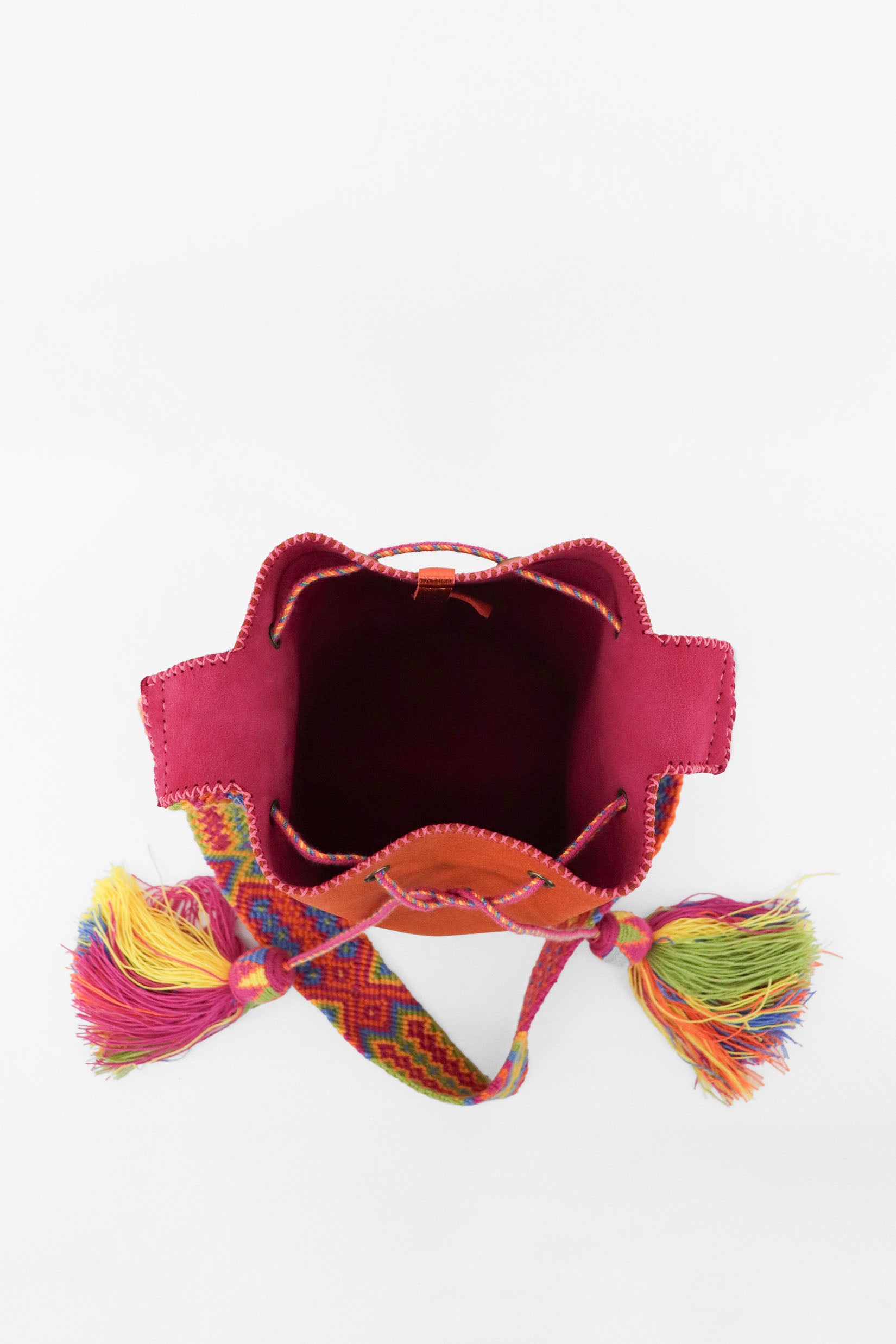 APÜNÜ BUCKET BAG LARGE / ORANGE - FUCHSIA #110013