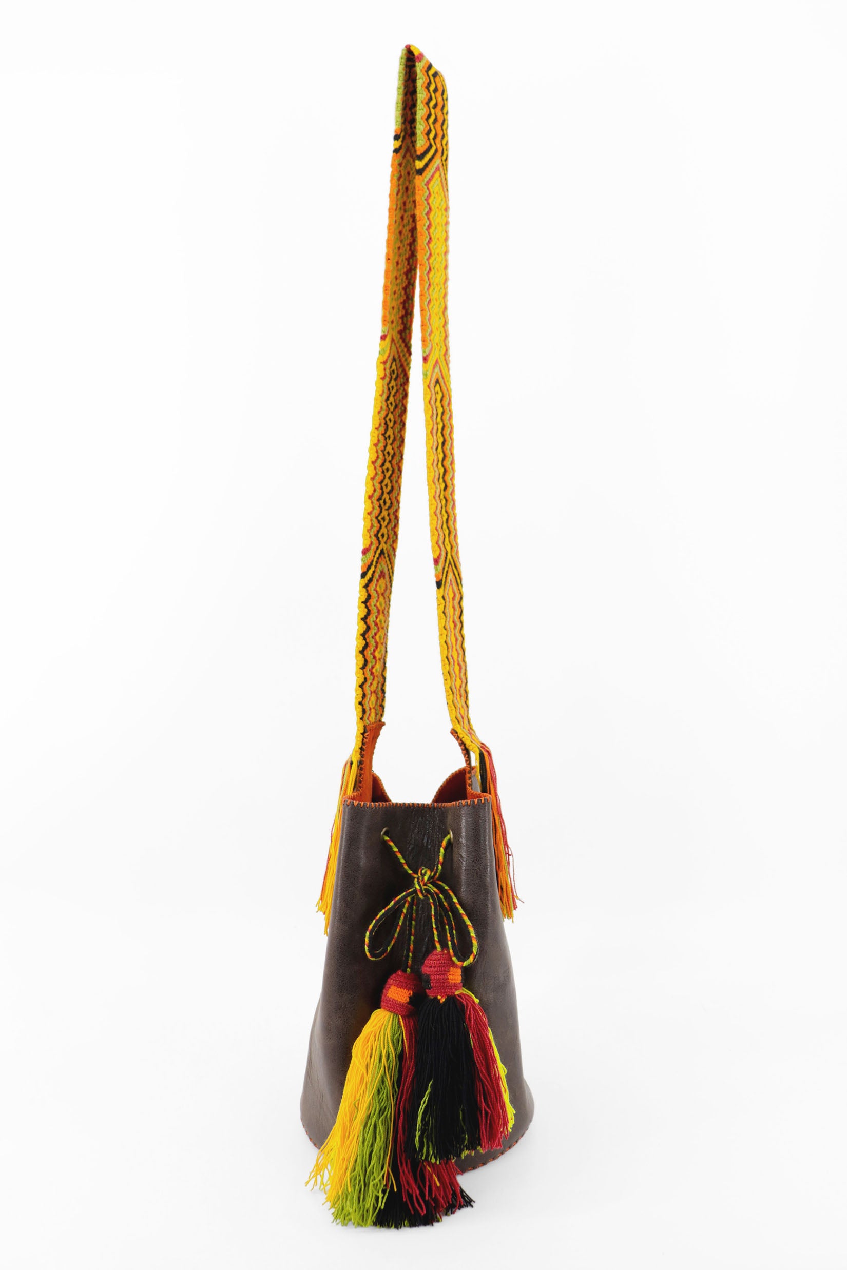 APÜNÜ BUCKET BAG LARGE / DRK BRW - ORANGE #110030