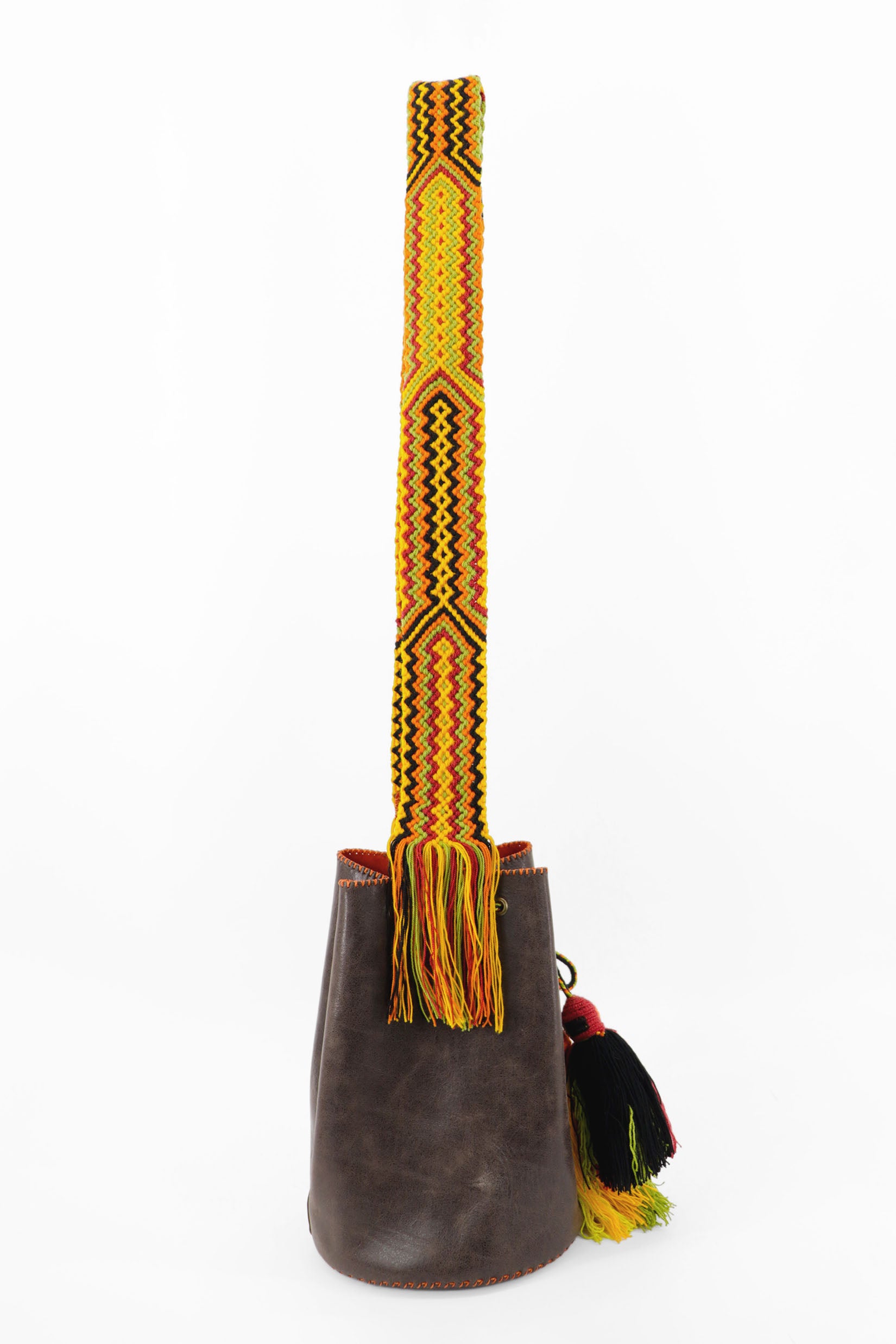 APÜNÜ BUCKET BAG LARGE / DRK BRW - ORANGE #110030