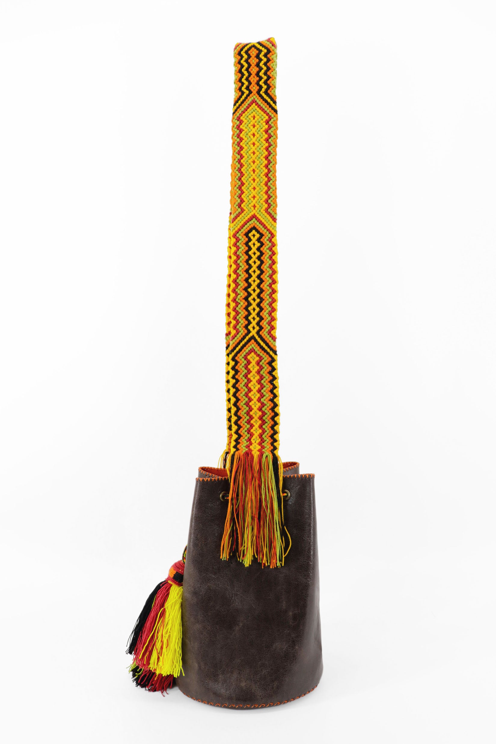 APÜNÜ BUCKET BAG LARGE / DRK BRW - ORANGE #110030