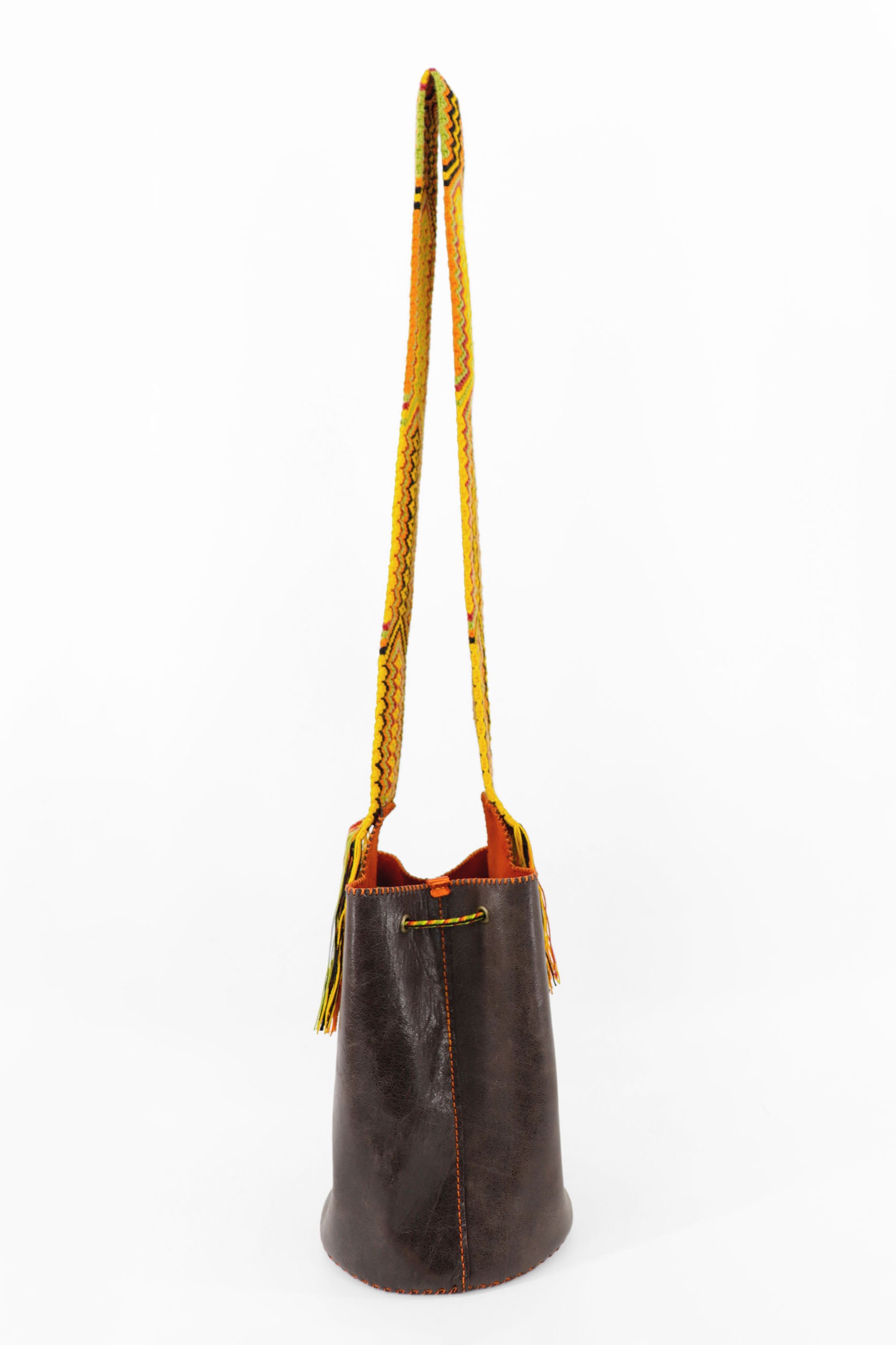 APÜNÜ BUCKET BAG LARGE / DRK BRW - ORANGE #110030