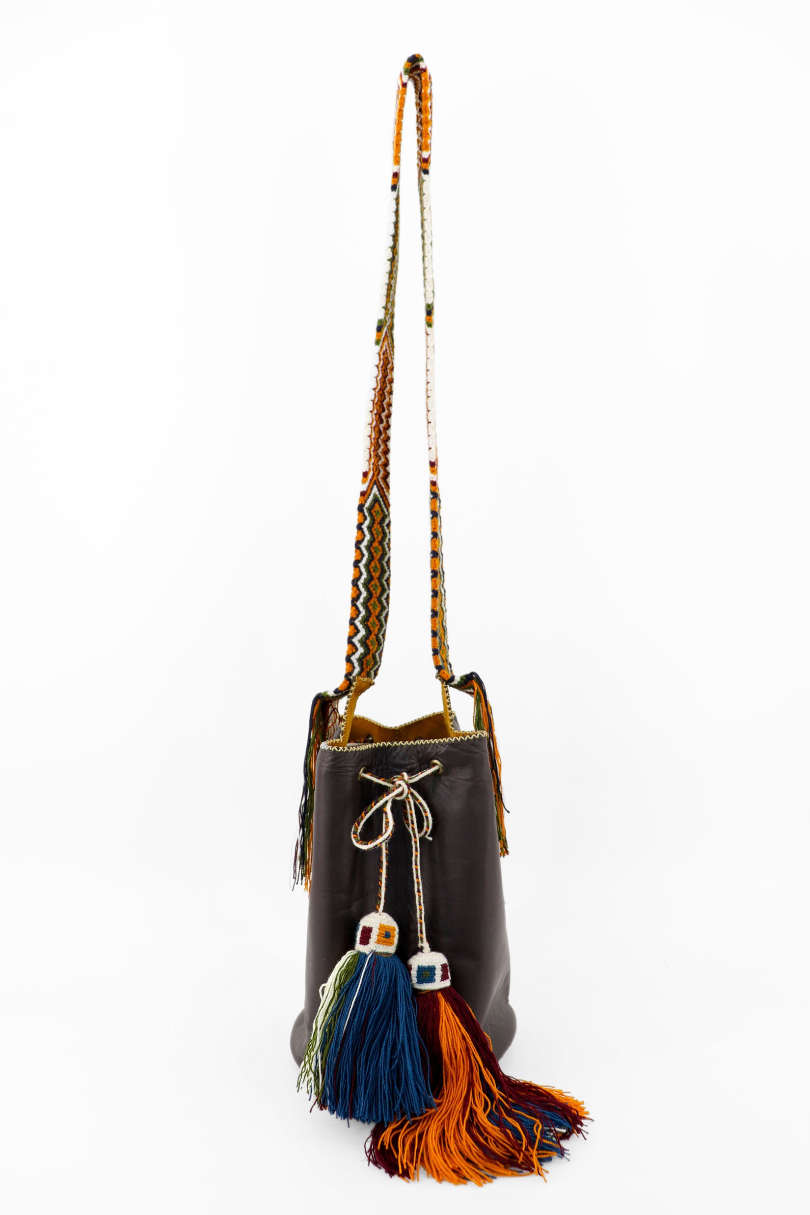 APÜNÜ BUCKET BAG LARGE / DRK BRW - MUSTARD #110035