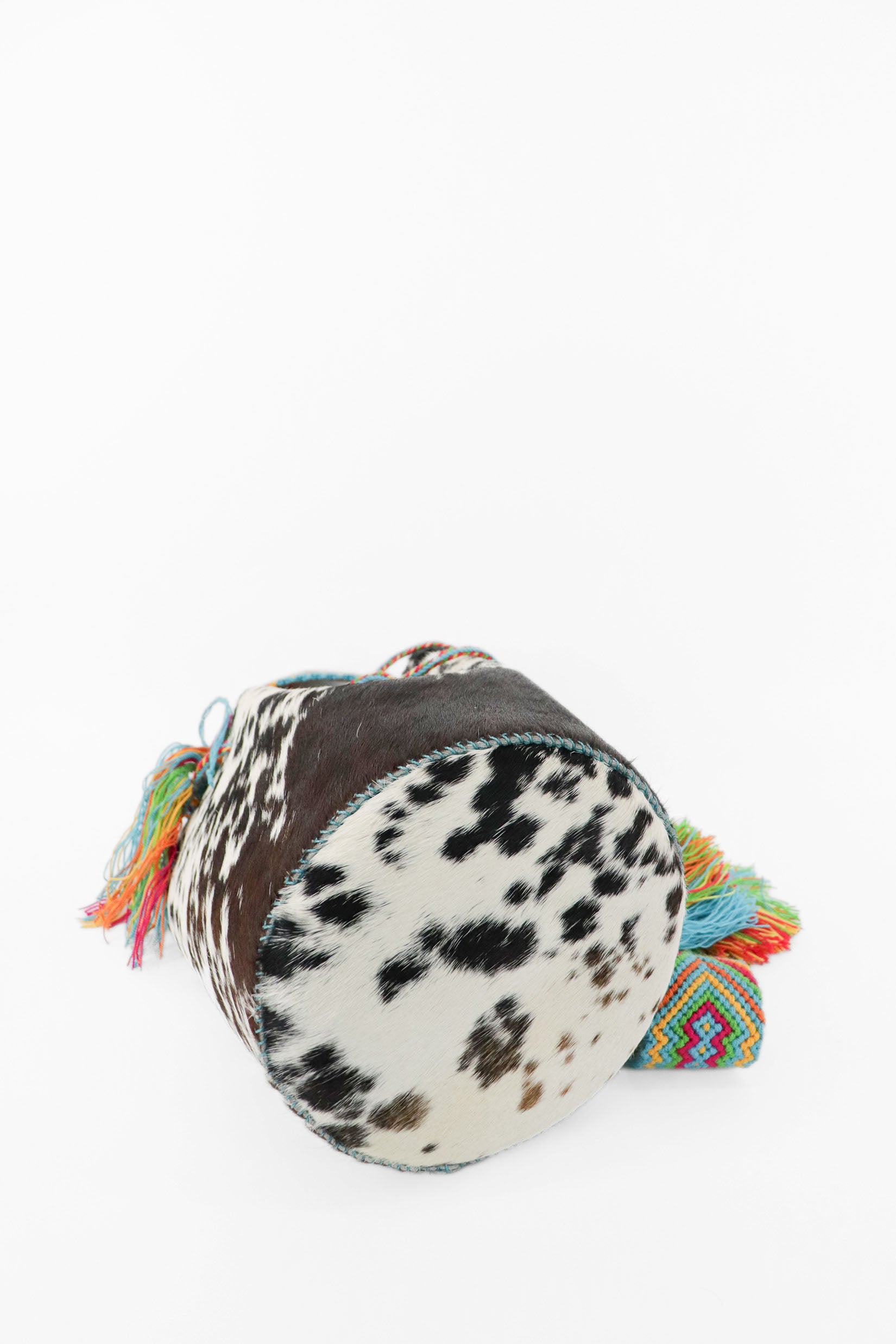 APÜNÜ BUCKET BAG LARGE FURRY / BLK&WH  - BRIGHT BLUE #100013
