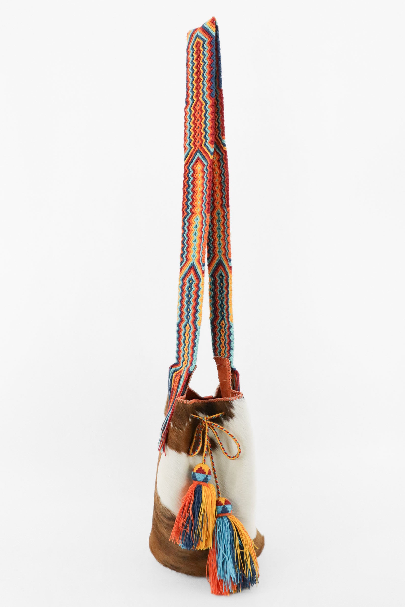 APÜNÜ BUCKET BAG LARGE FURRY / CARM&WH  - ORANGE #100009