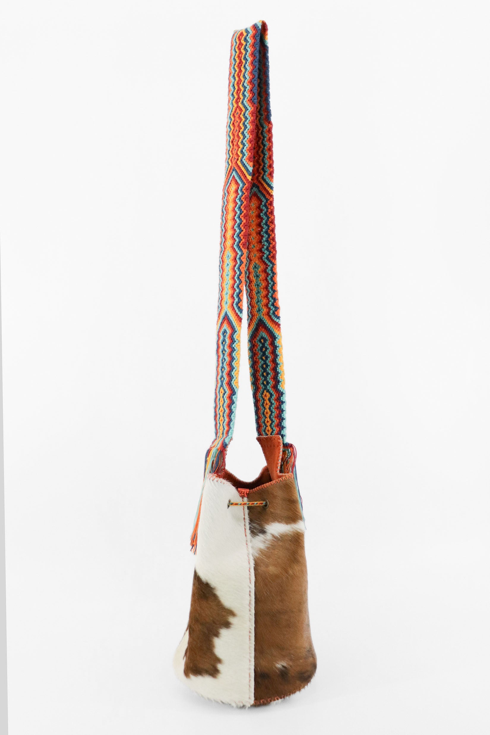 APÜNÜ BUCKET BAG LARGE FURRY / CARM&WH  - ORANGE #100009