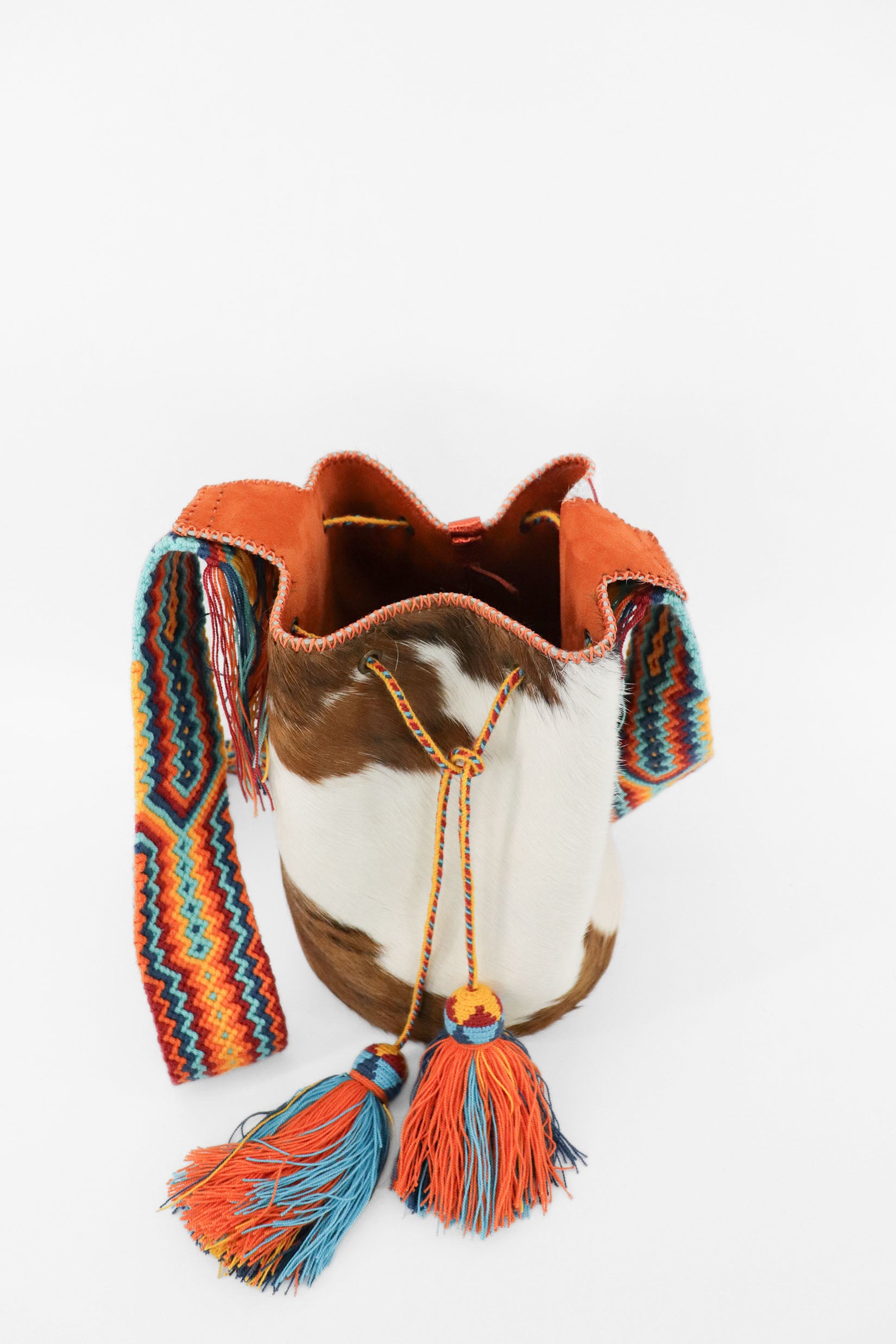 APÜNÜ BUCKET BAG LARGE FURRY / CARM&WH  - ORANGE #100009