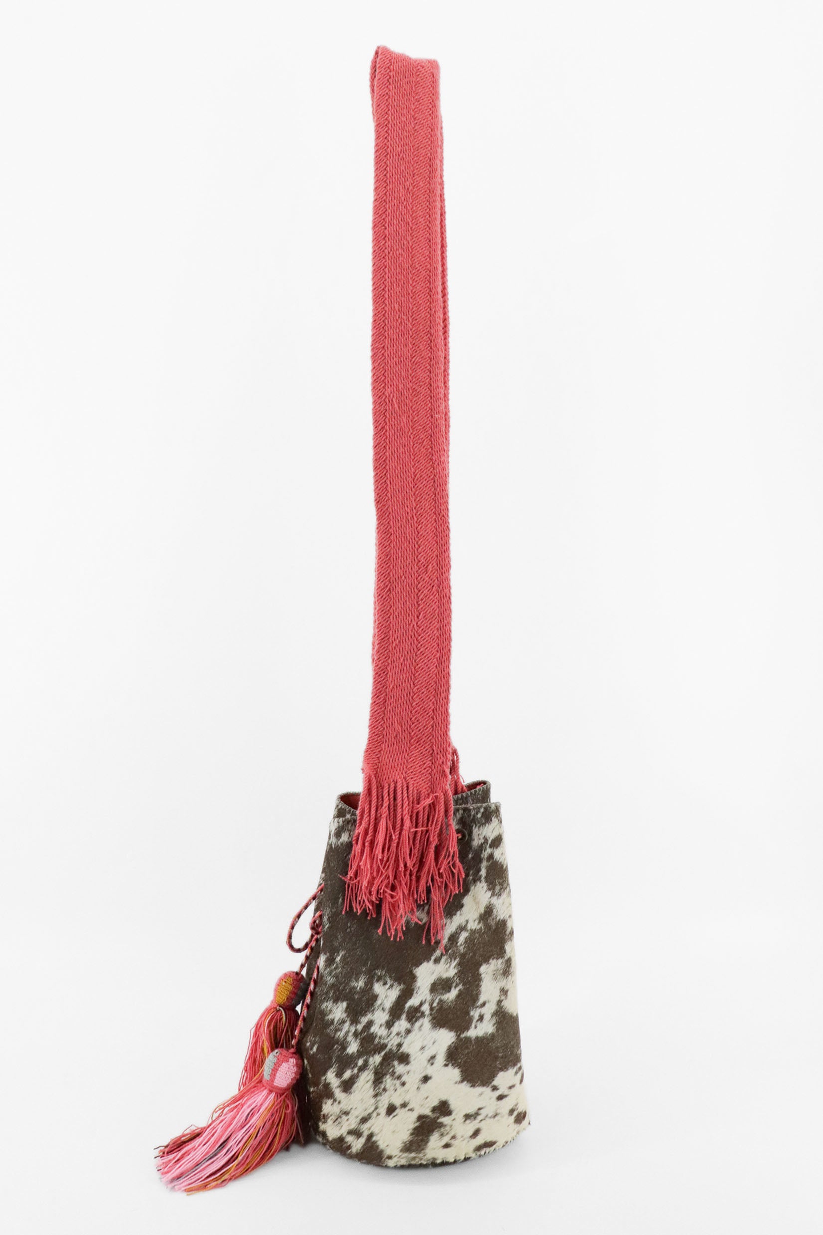 APÜNÜ BUCKET BAG LARGE FURRY / TAUP&WH  - DARK ROSE #100001