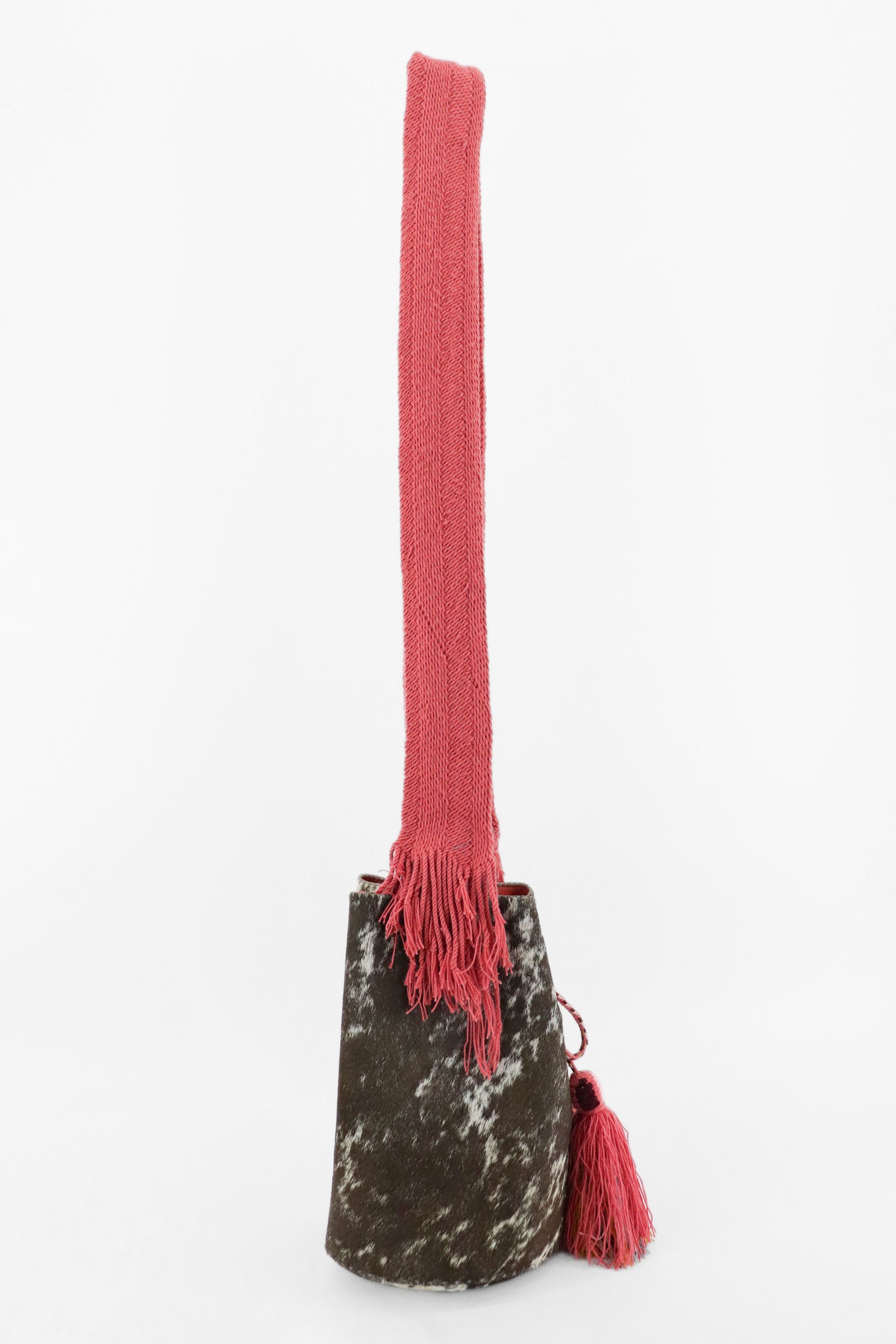 APÜNÜ BUCKET BAG LARGE FURRY / TAUP&WH  - DARK ROSE #100001