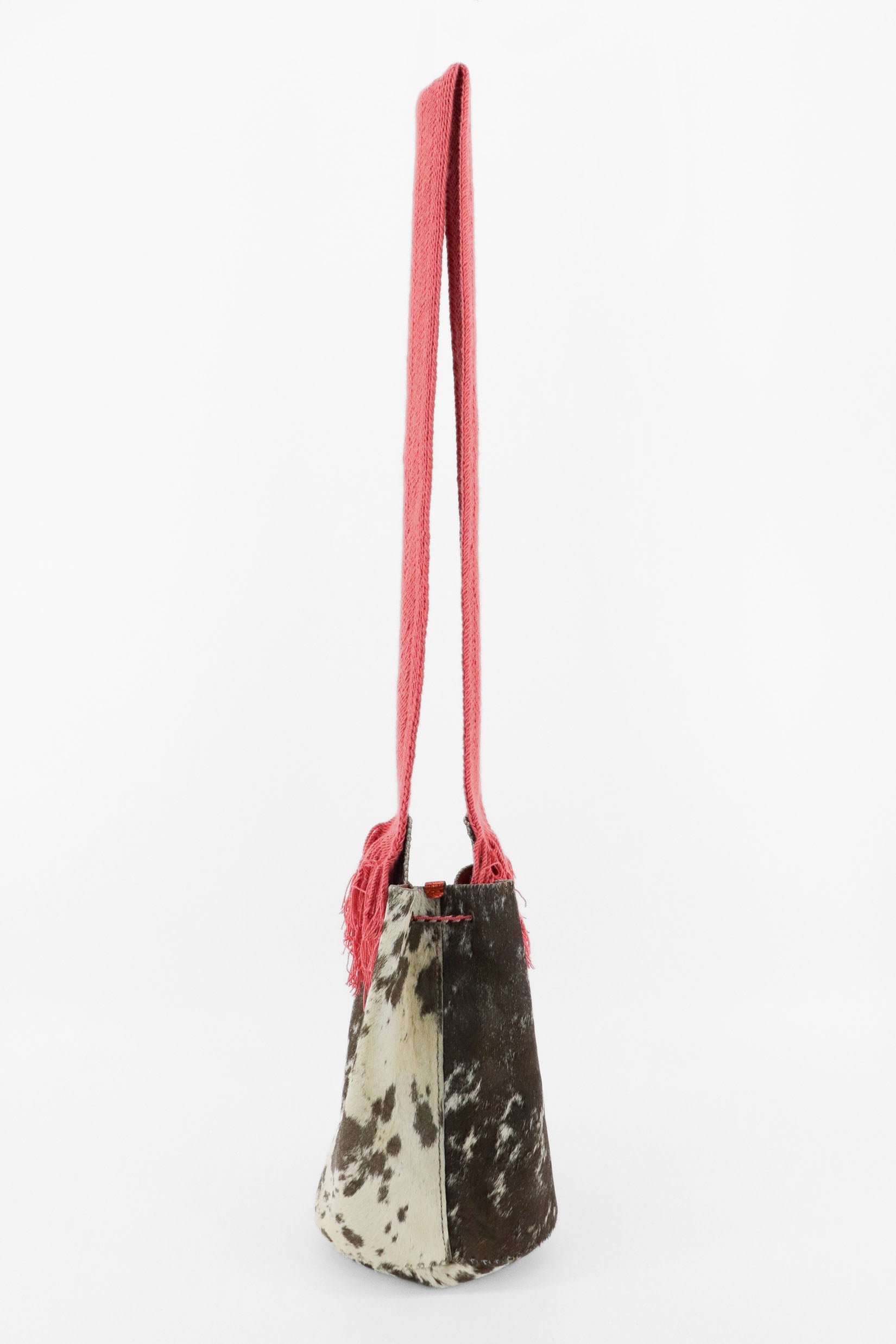 APÜNÜ BUCKET BAG LARGE FURRY / TAUP&WH  - DARK ROSE #100001