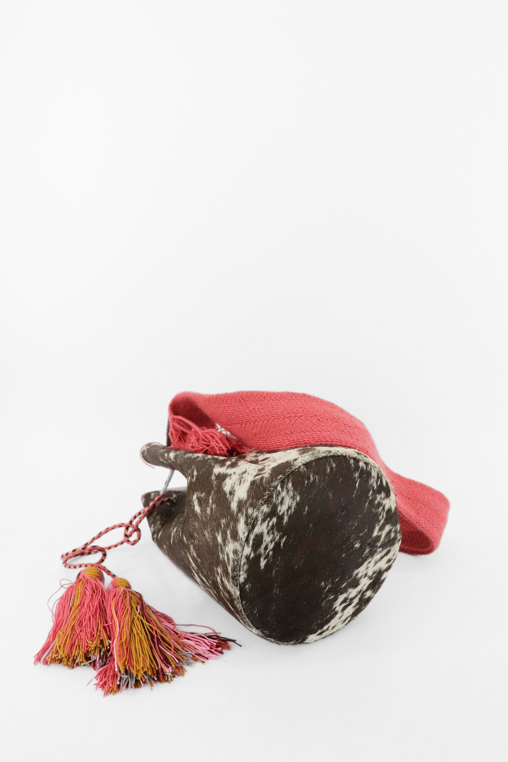 APÜNÜ BUCKET BAG LARGE FURRY / TAUP&WH  - DARK ROSE #100001