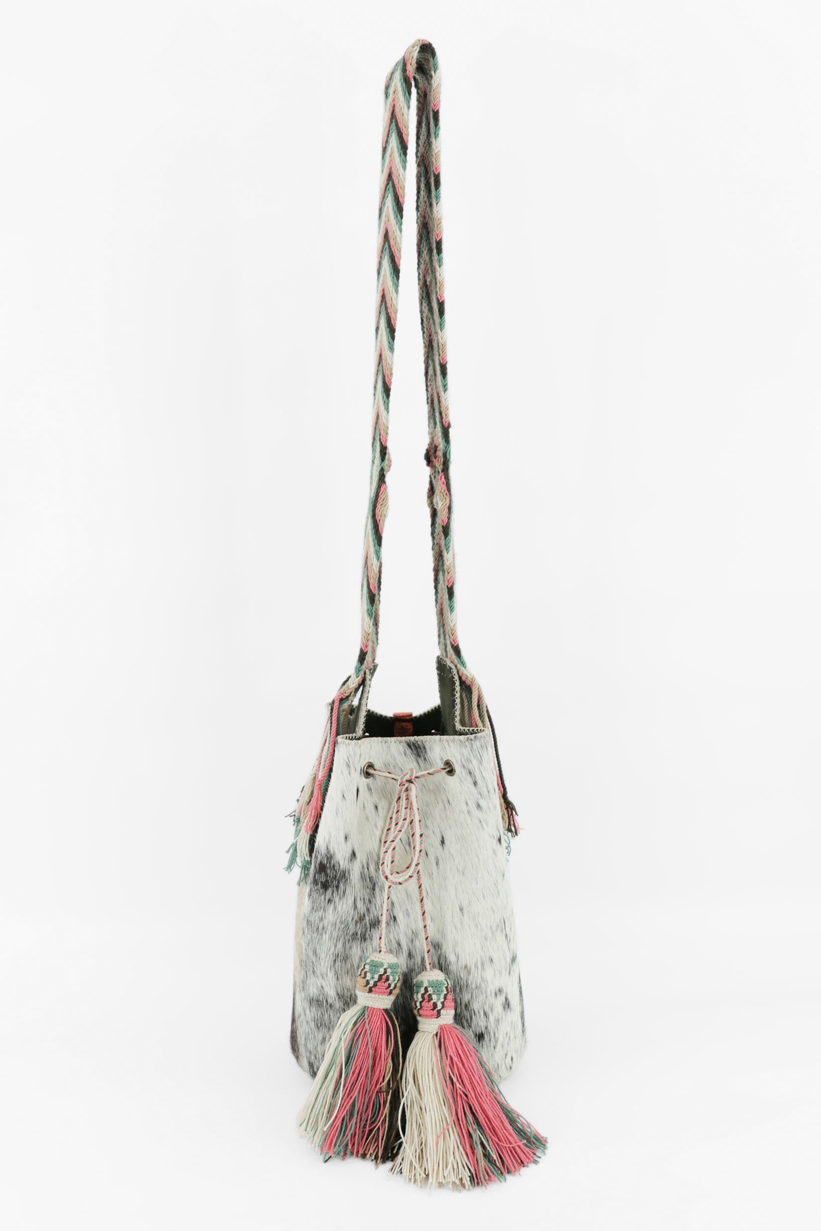APÜNÜ BUCKET BAG LARGE FURRY / WH&BRW - DARK OLIVE #100016