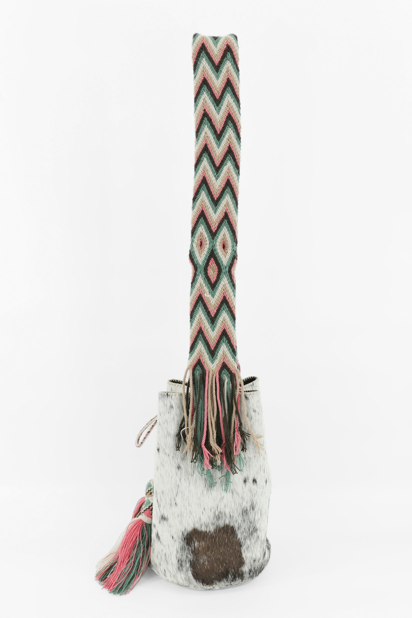 APÜNÜ BUCKET BAG LARGE FURRY / WH&BRW - DARK OLIVE #100016