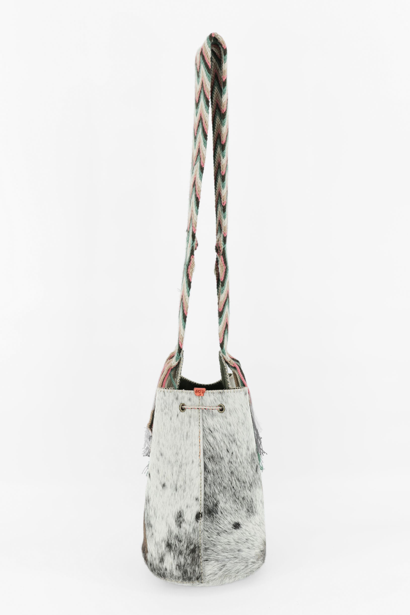 APÜNÜ BUCKET BAG LARGE FURRY / WH&BRW - DARK OLIVE #100016