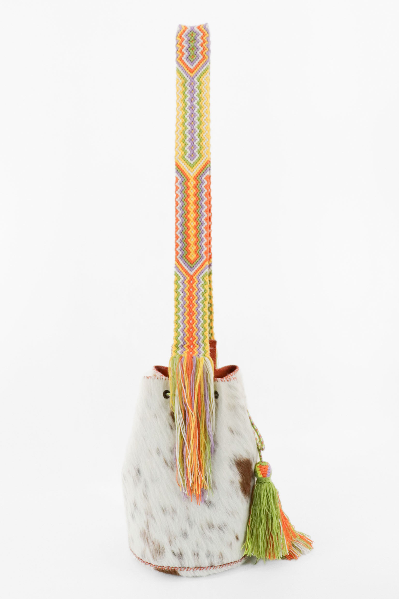 APÜNÜ BUCKET BAG LARGE FURRY / WH&CARM  - ORANGE #100010