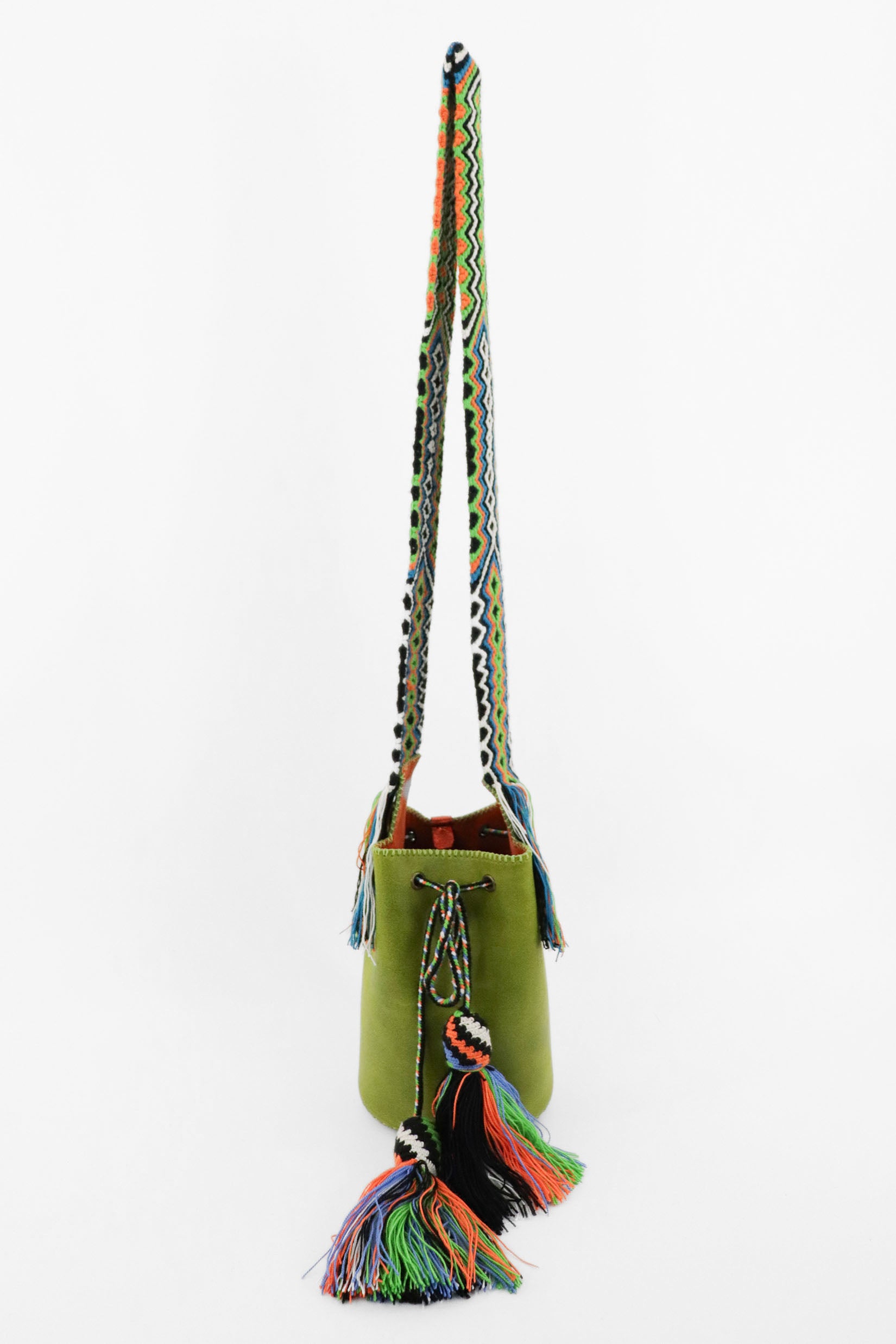 APÜNÜ BUCKET BAG SMALL / APPLE GREEN - ORANGE #120021