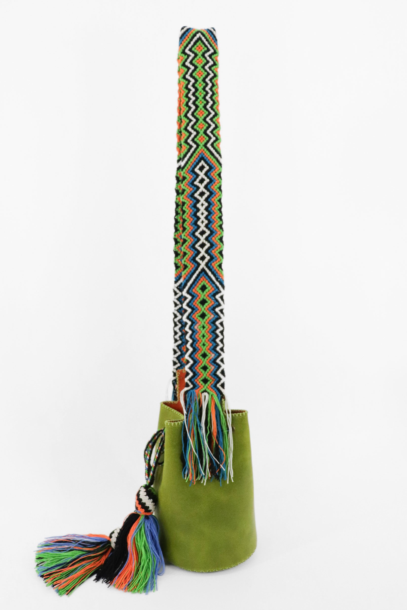 APÜNÜ BUCKET BAG SMALL / APPLE GREEN - ORANGE #120021