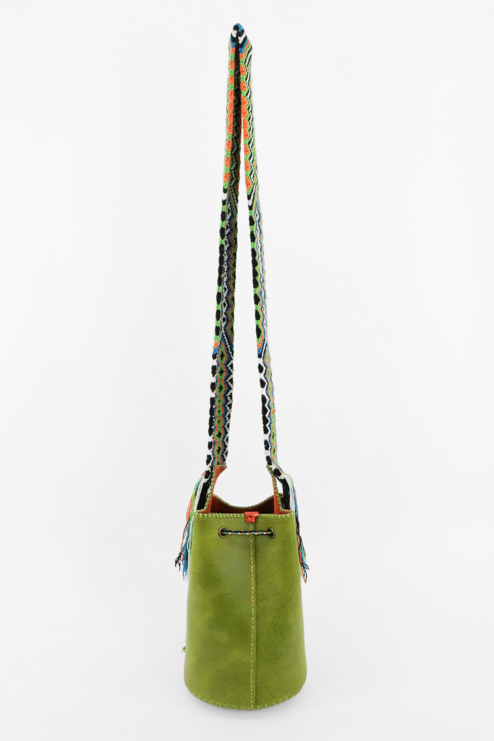 APÜNÜ BUCKET BAG SMALL / APPLE GREEN - ORANGE #120021
