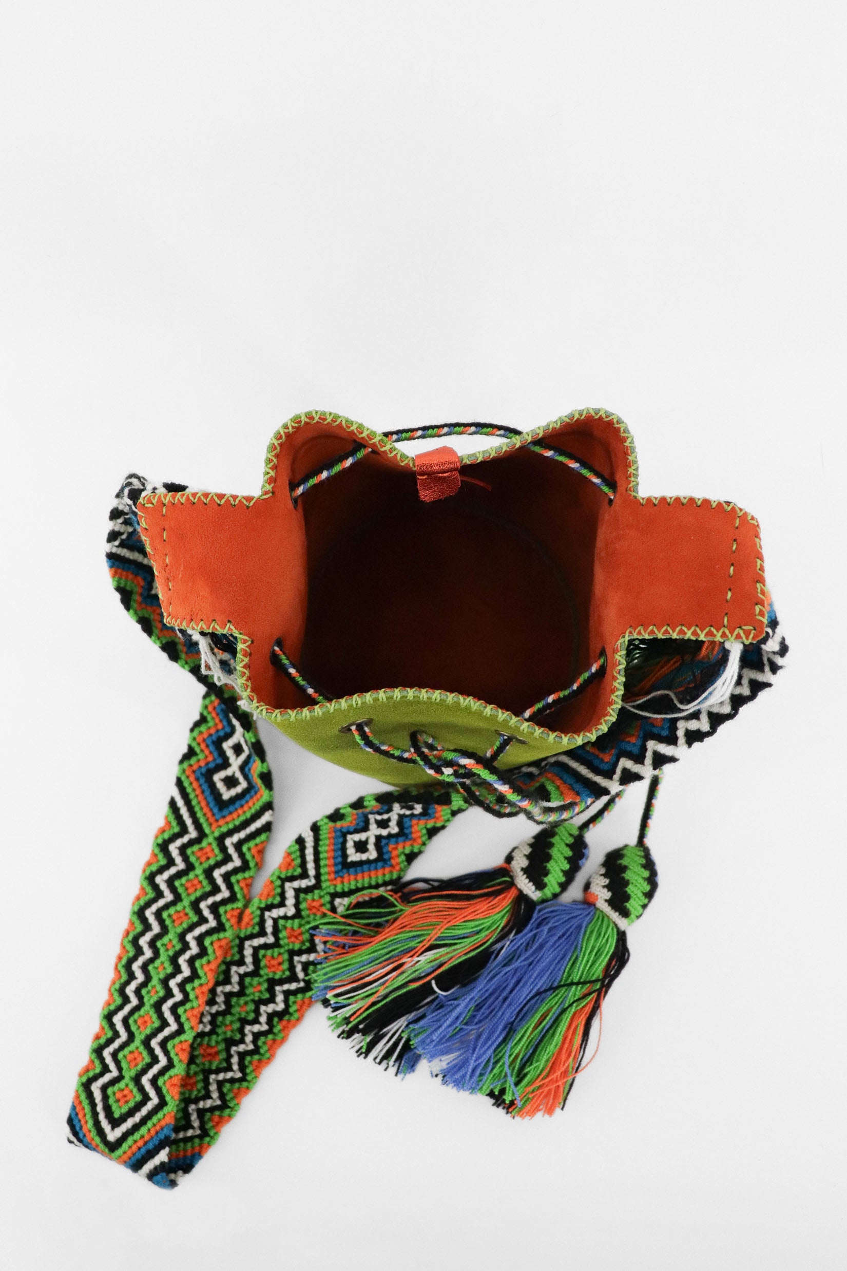 APÜNÜ BUCKET BAG SMALL / APPLE GREEN - ORANGE #120021