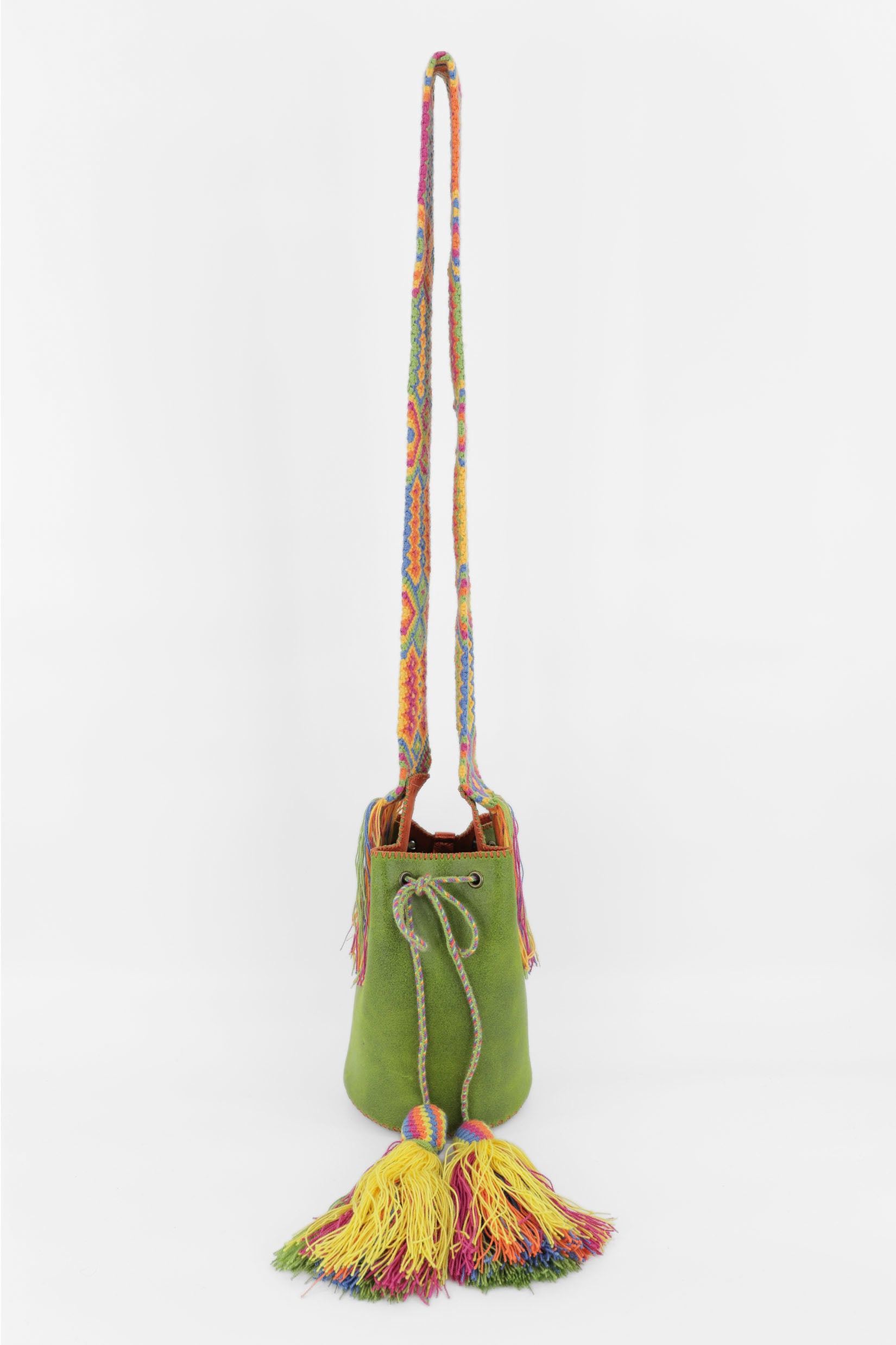 APÜNÜ BUCKET BAG SMALL / APPLE GREEN - ORANGE #120017