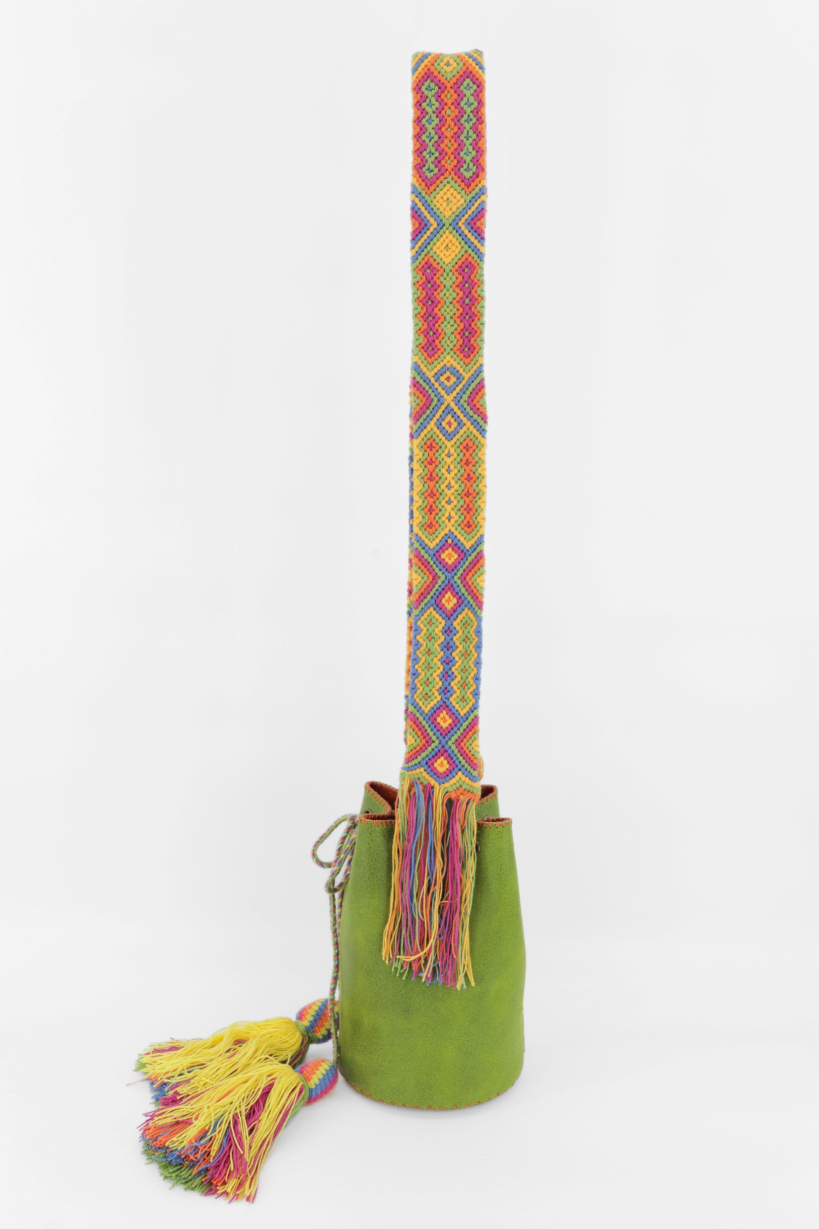 APÜNÜ BUCKET BAG SMALL / APPLE GREEN - ORANGE #120017