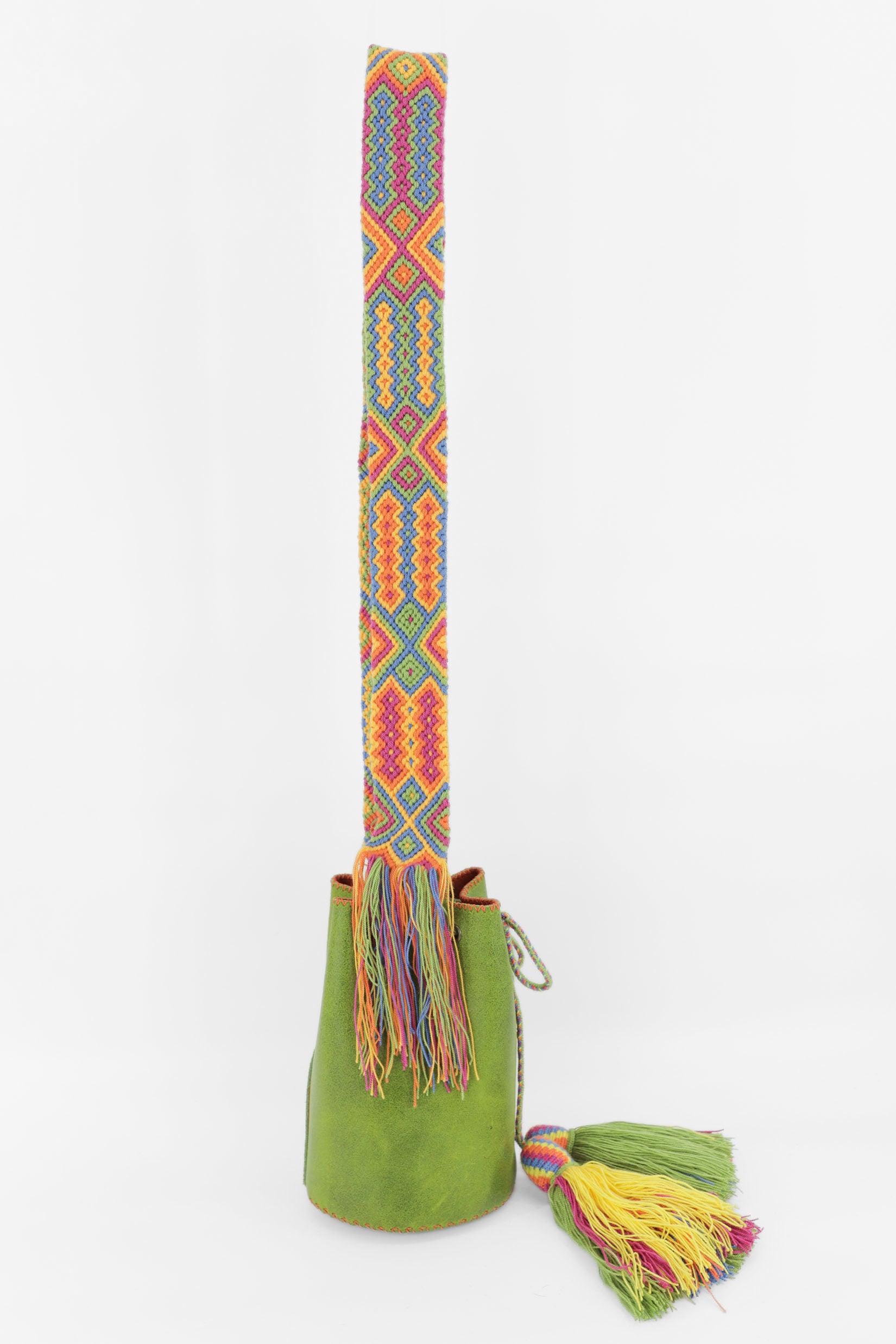 APÜNÜ BUCKET BAG SMALL / APPLE GREEN - ORANGE #120017