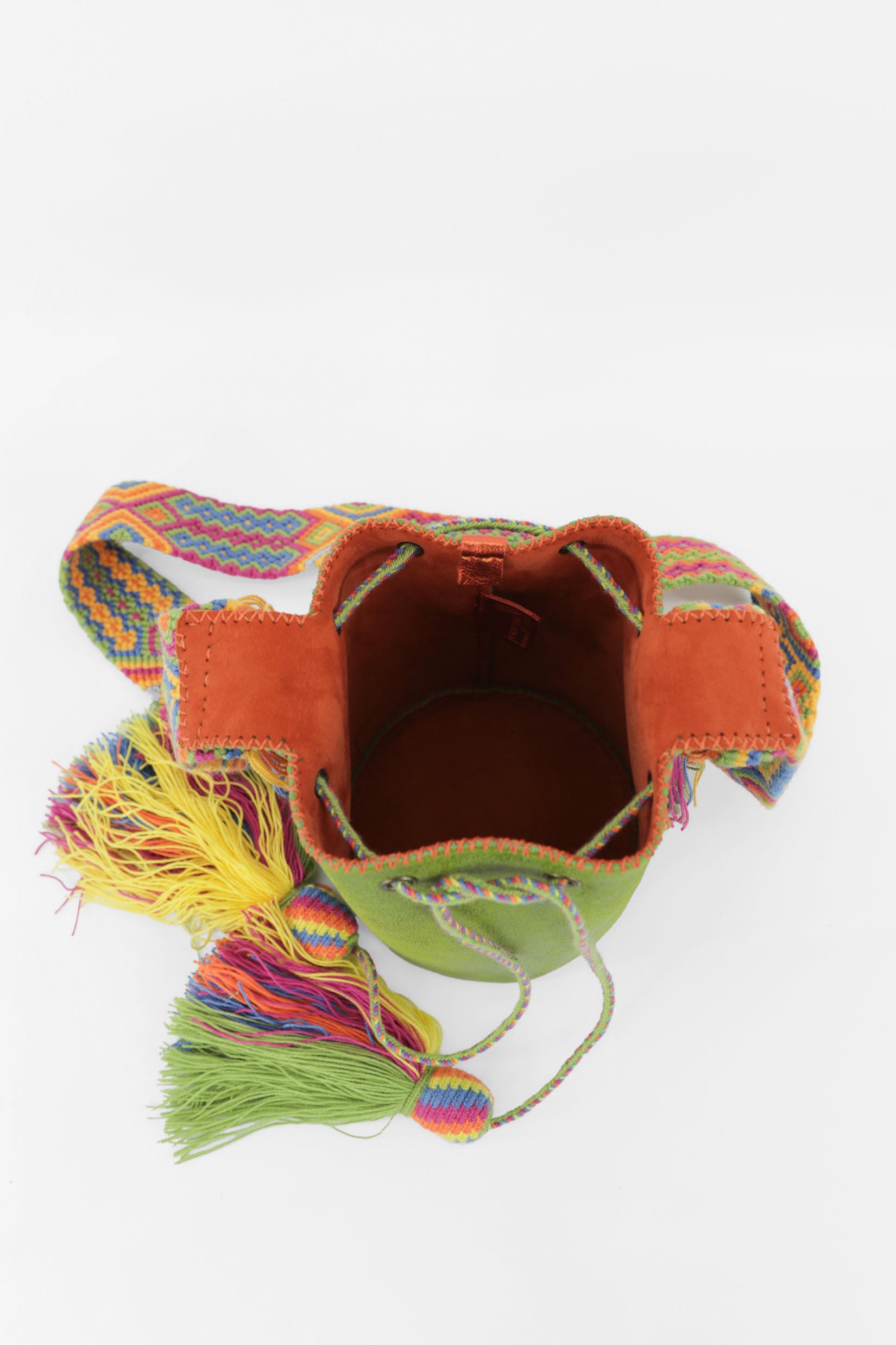 APÜNÜ BUCKET BAG SMALL / APPLE GREEN - ORANGE #120017