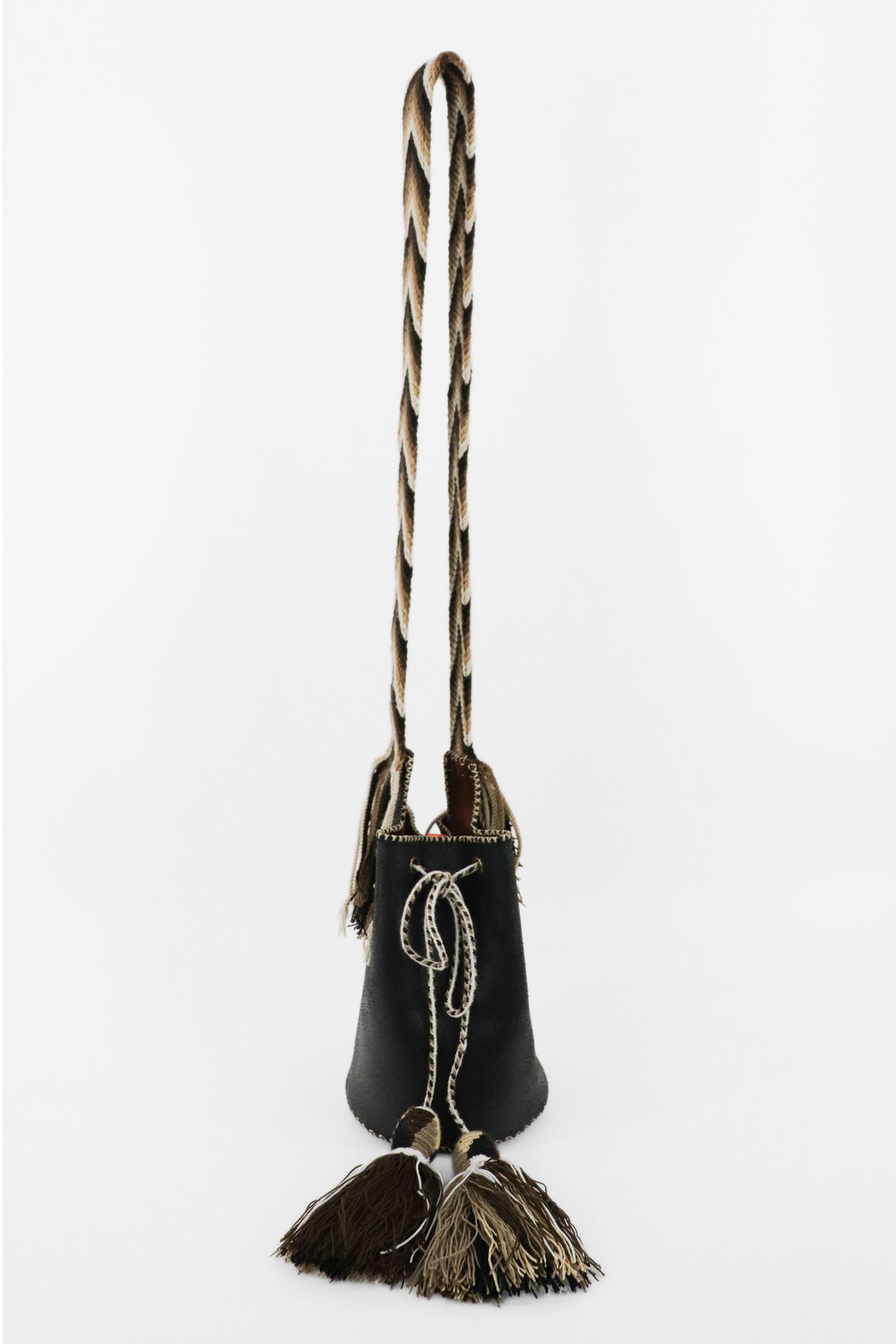 APÜNÜ BUCKET BAG SMALL / BLACK - DARK COL BRW #120005