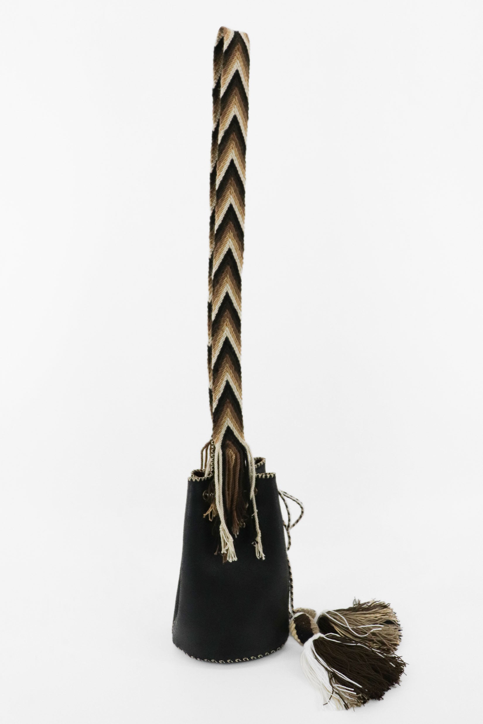 APÜNÜ BUCKET BAG SMALL / BLACK - DARK COL BRW #120005