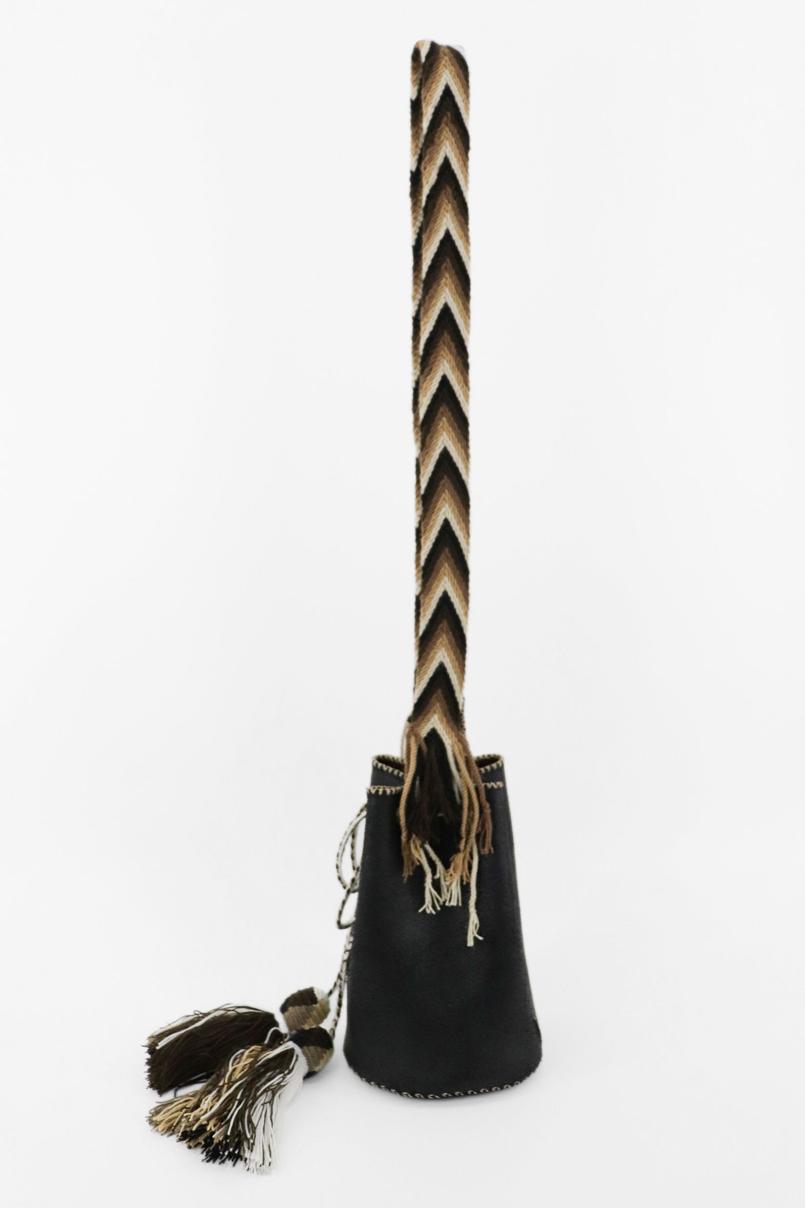 APÜNÜ BUCKET BAG SMALL / BLACK - DARK COL BRW #120005