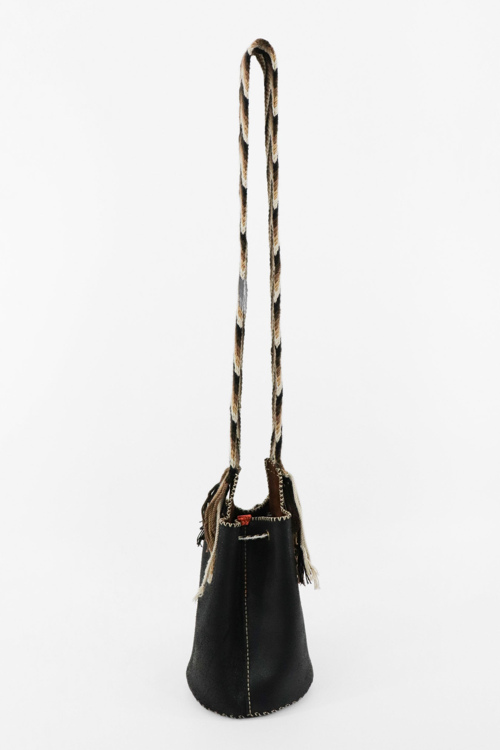 APÜNÜ BUCKET BAG SMALL / BLACK - DARK COL BRW #120005