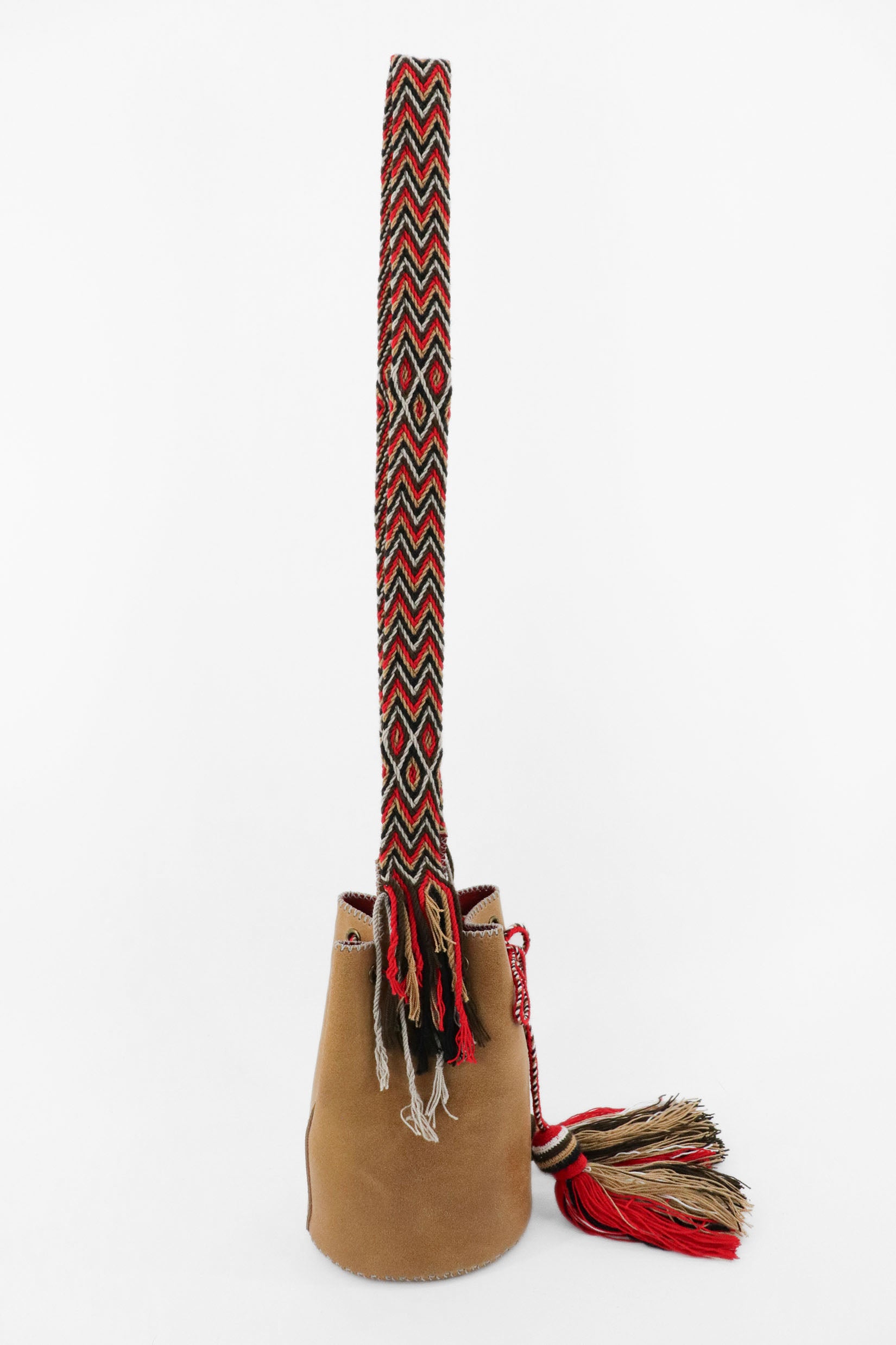 APÜNÜ BUCKET BAG SMALL / CAMEL - RED #120009