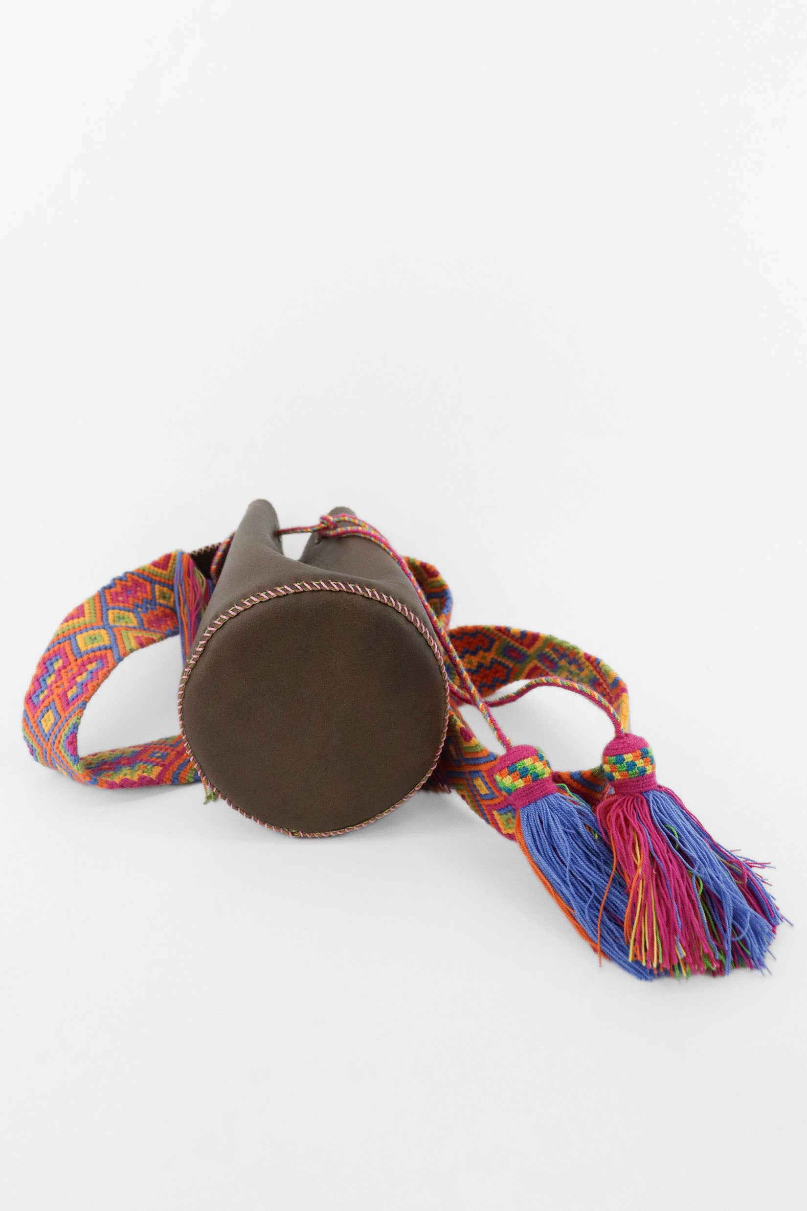 APÜNÜ BUCKET BAG SMALL / DARK BRW - APPLE GREEN #120007