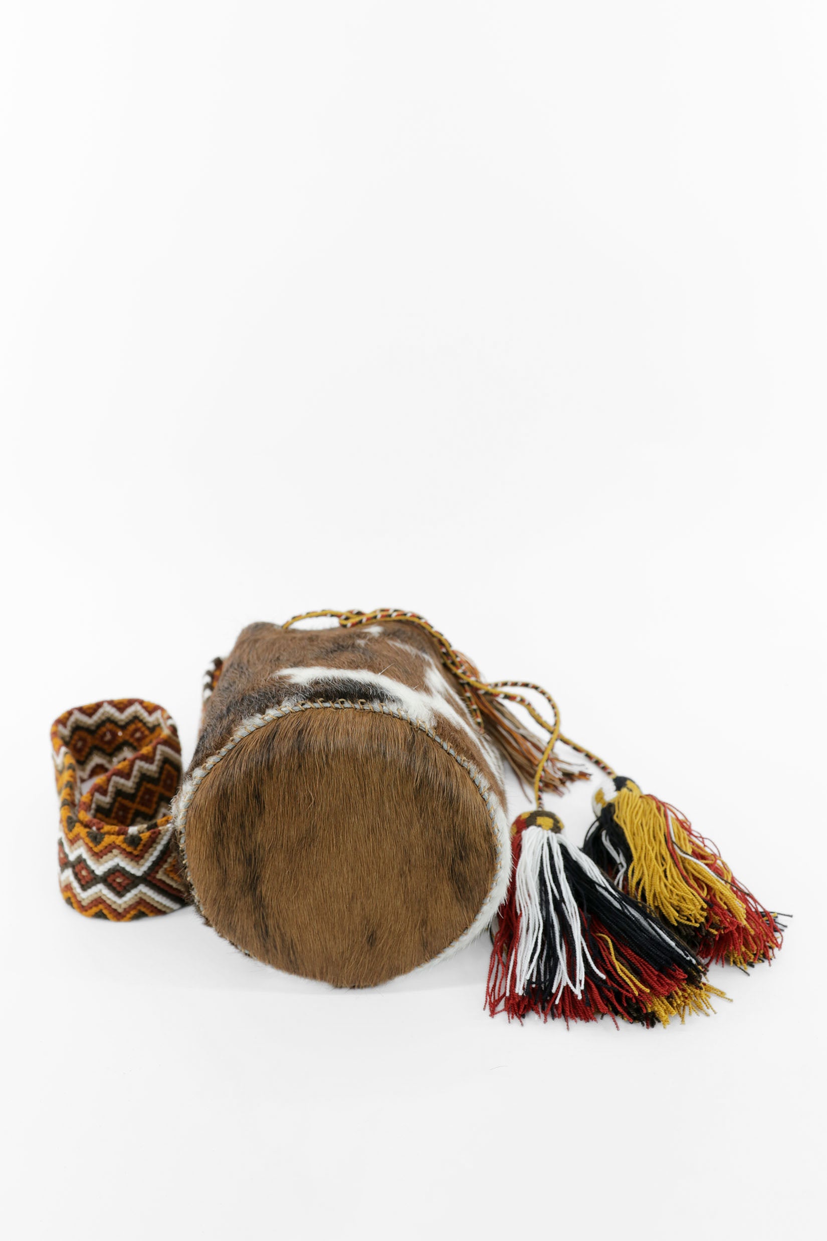 APÜNÜ BUCKET BAG SMALL FURRY / BRW BLK&WH - COLONIAL BRW #130006