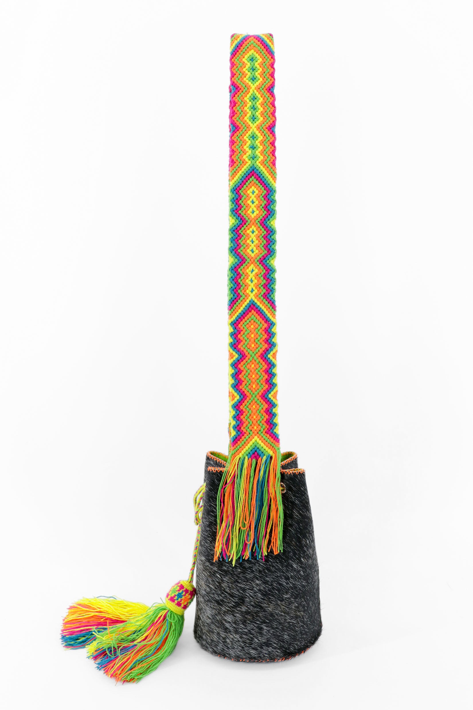 APÜNÜ BUCKET BAG SMALL / DARK GRAY - APPLE GREEN #130014